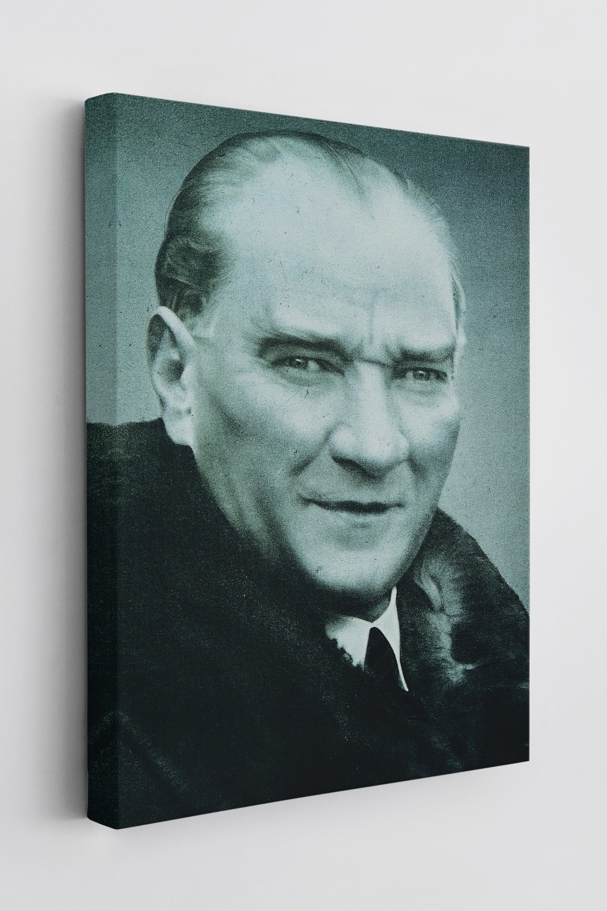 Atatürk Portre Tablosu Mustafa Kemal Atatürk Dikdörtgen Dekoratif Kanvas Tablo