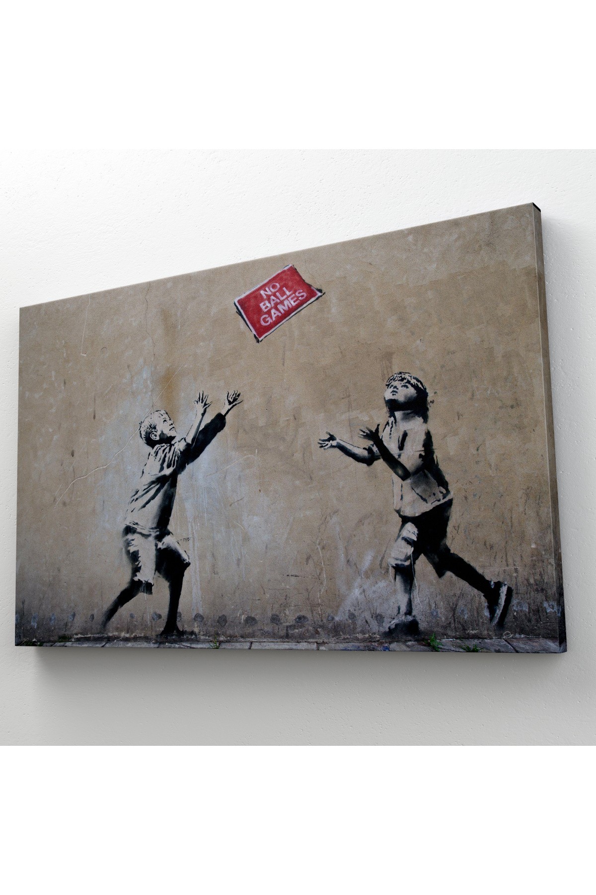 Banksy Stencil'in Top Oyunları Yok İsimli Eseri Kanvas Tablo  ( TEK PARÇA  )