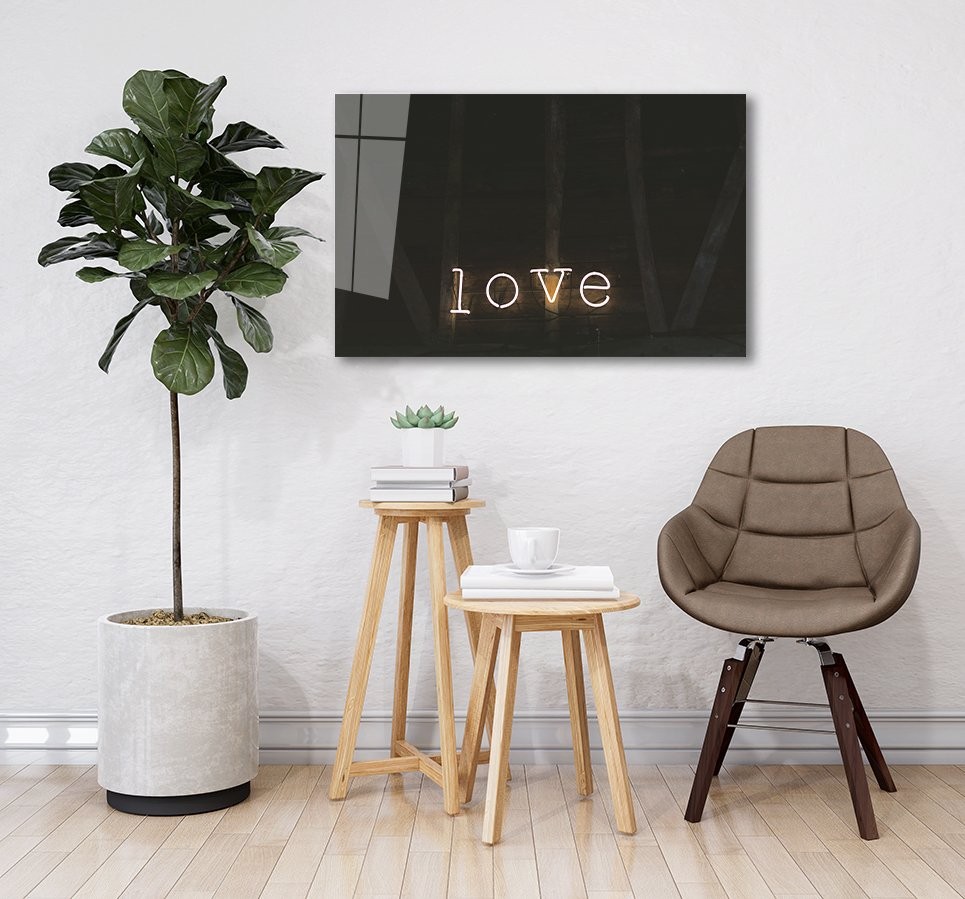 Love-6 Cam Tablo 4mm Dayanıklı Temperli Cam