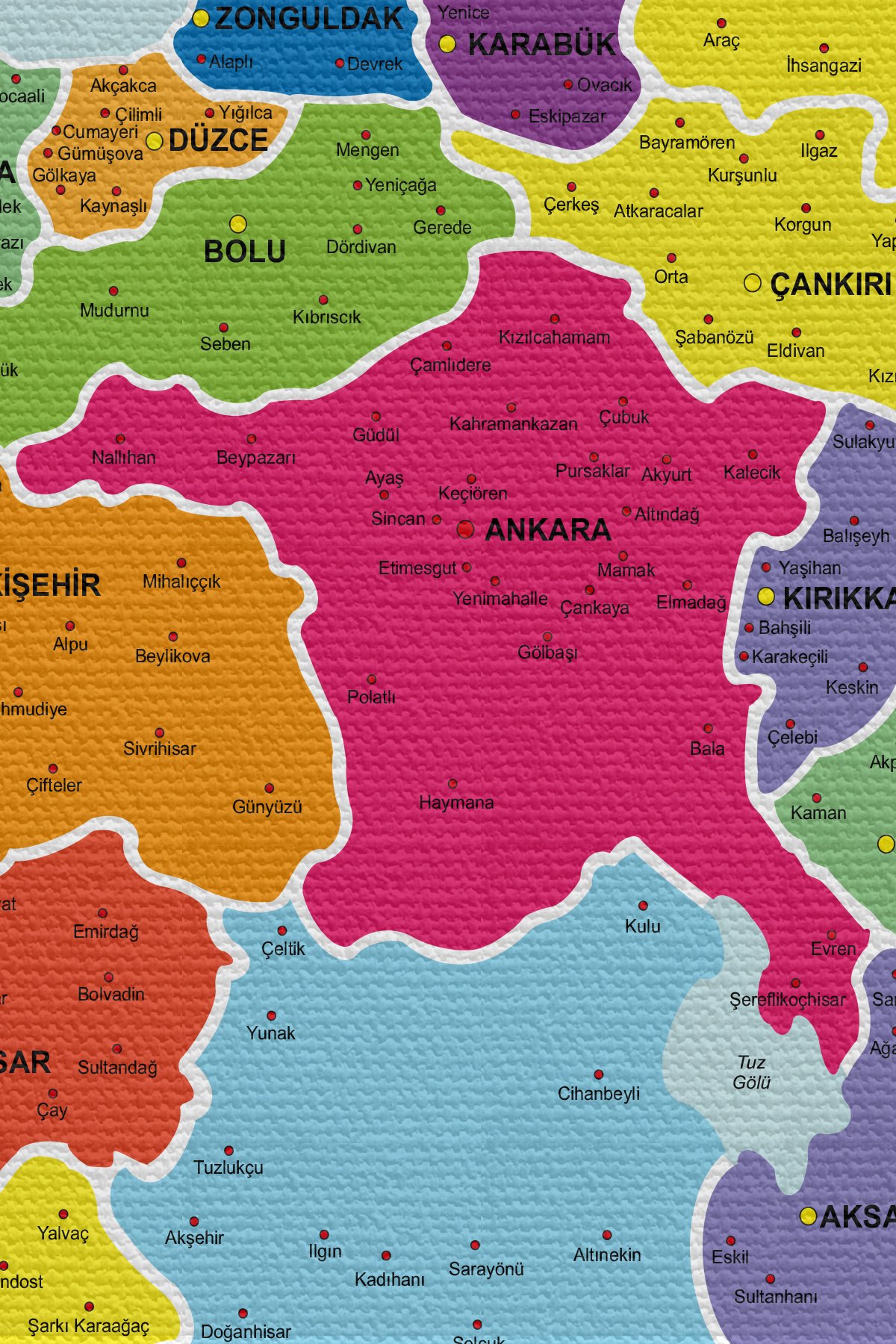 Duvar Örtüsü Detaylı Güncel Türkiye Haritası Kaliteli Kanvas Duvar Halısı