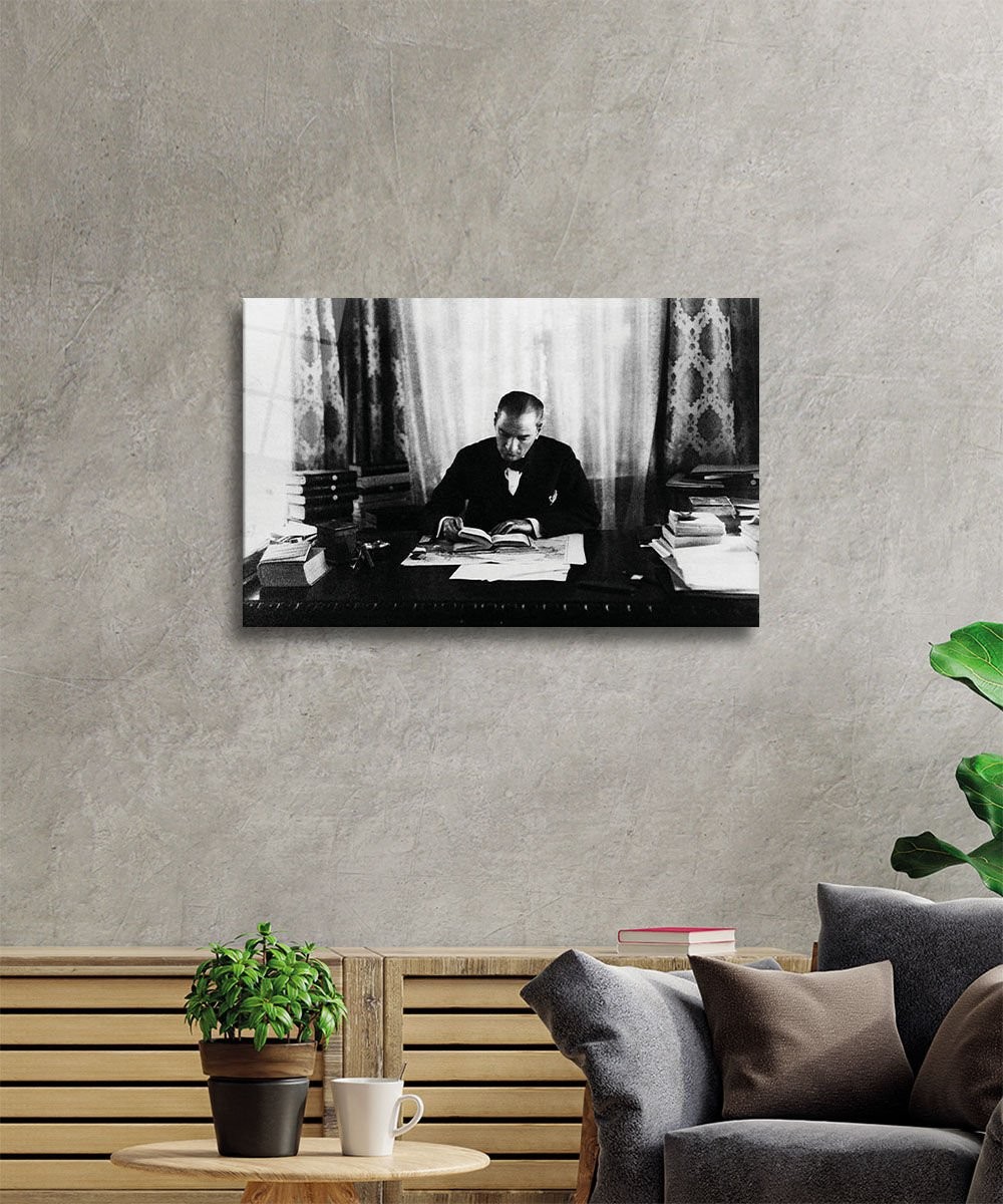 Atatürk-68 Cam Tablo 4mm Dayanıklı Temperli Cam, Atatürk Glass Wall Art