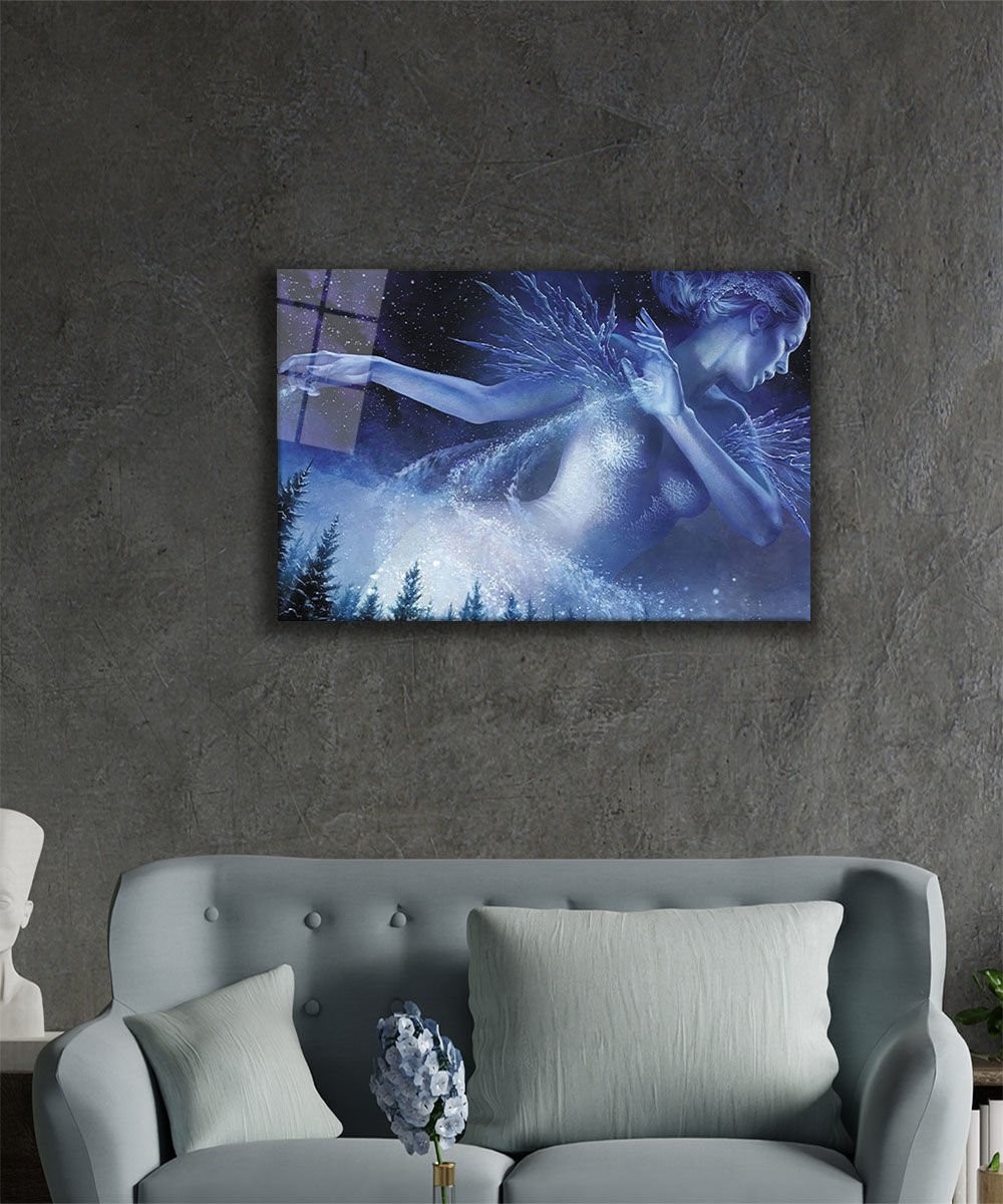 Fantastik Peri Kızı Cam Tablo 4mm Dayanıklı Temperli Cam,