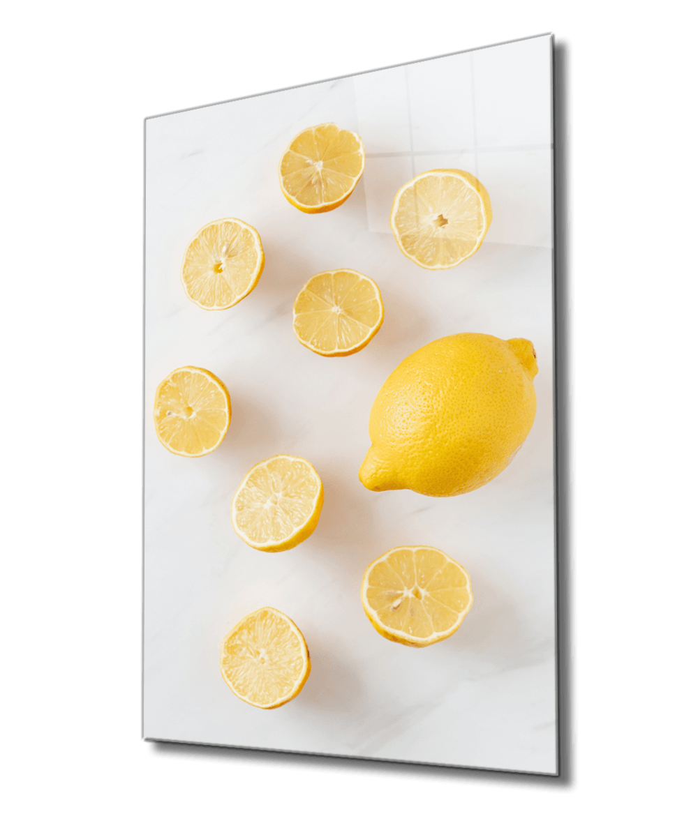 Limon Cam Tablo  4mm Dayanıklı Temperli Cam, Limon Wall Art
