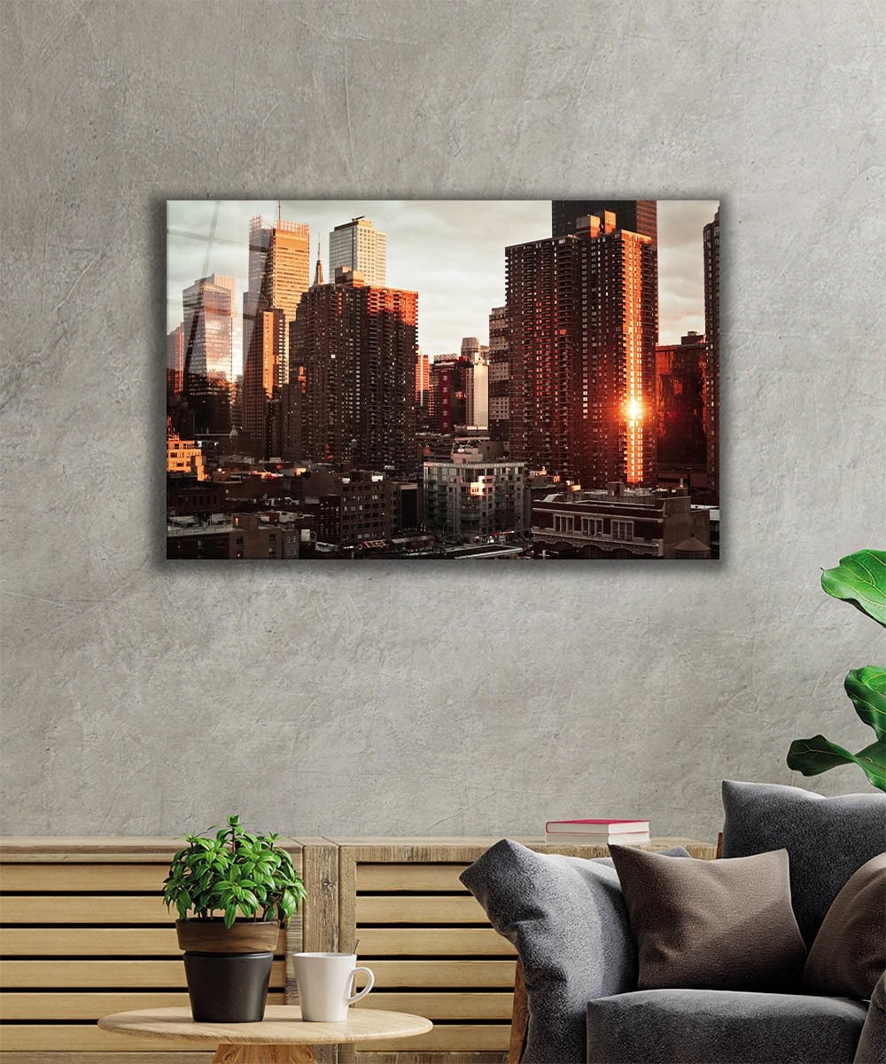 New York Şehir Cam Tablo 4mm Dayanıklı Temperli Cam,