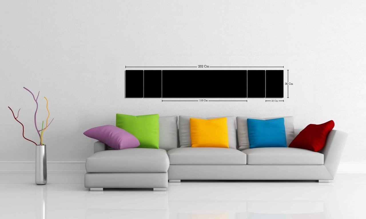 Sanatsal full Renkli Yatay 5 Parça (4 Parça 23x36, 1 Parça 36x110)