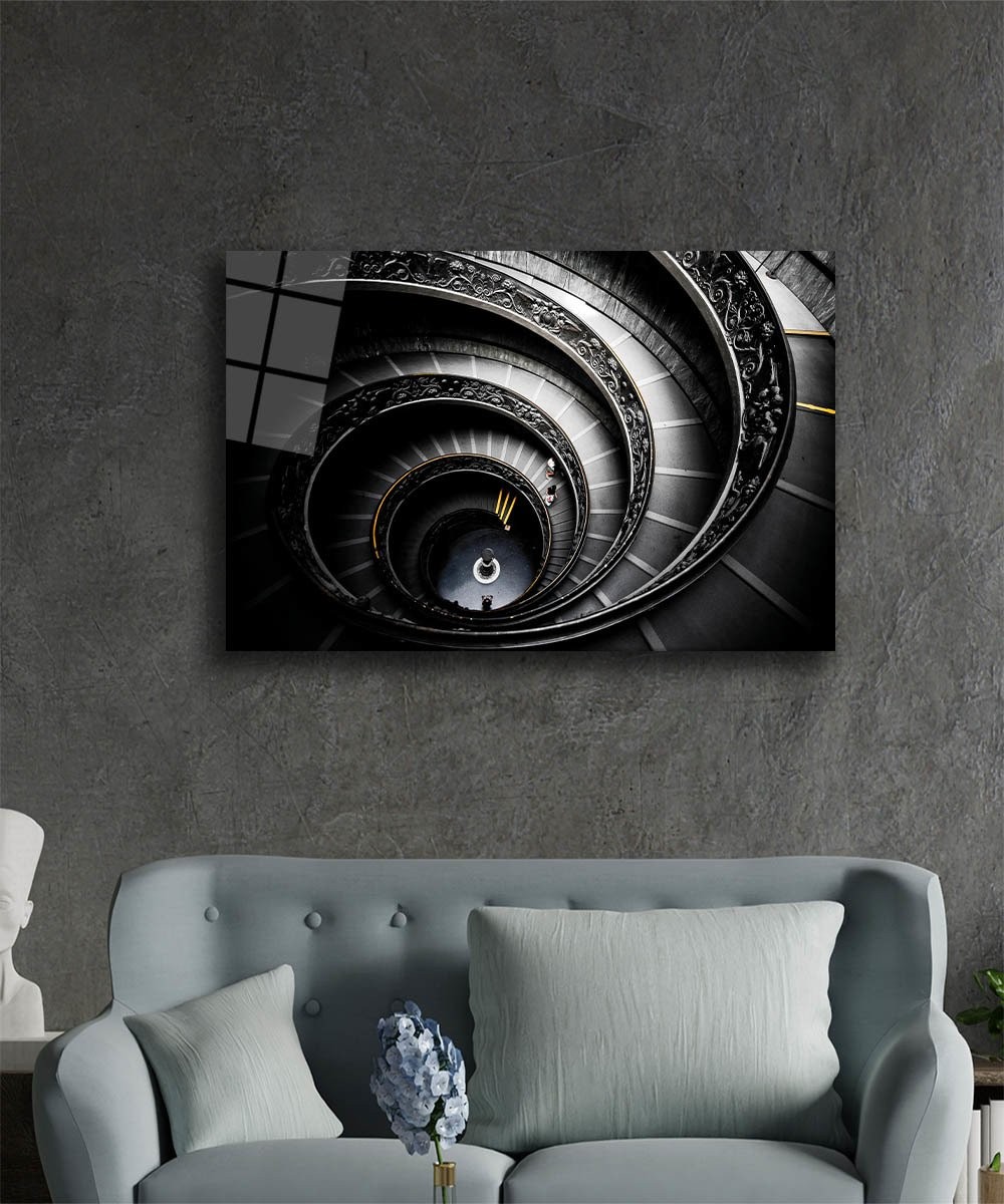 Merdiven Cam Tablo  4mm Dayanıklı Temperli Cam Stairs Glass Wall Art