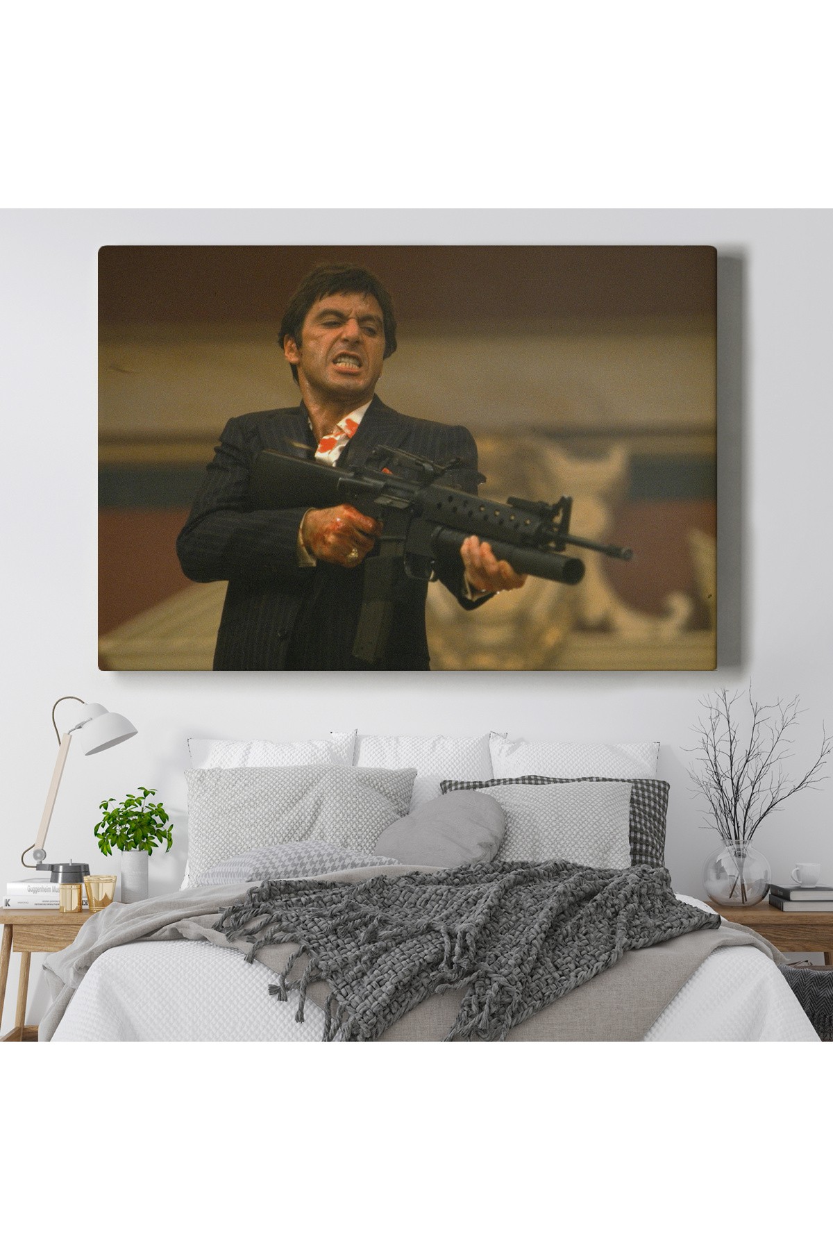 Scarface Alpacino İtalyan Mafya Kanvas Tablo ( TEK PARÇA )