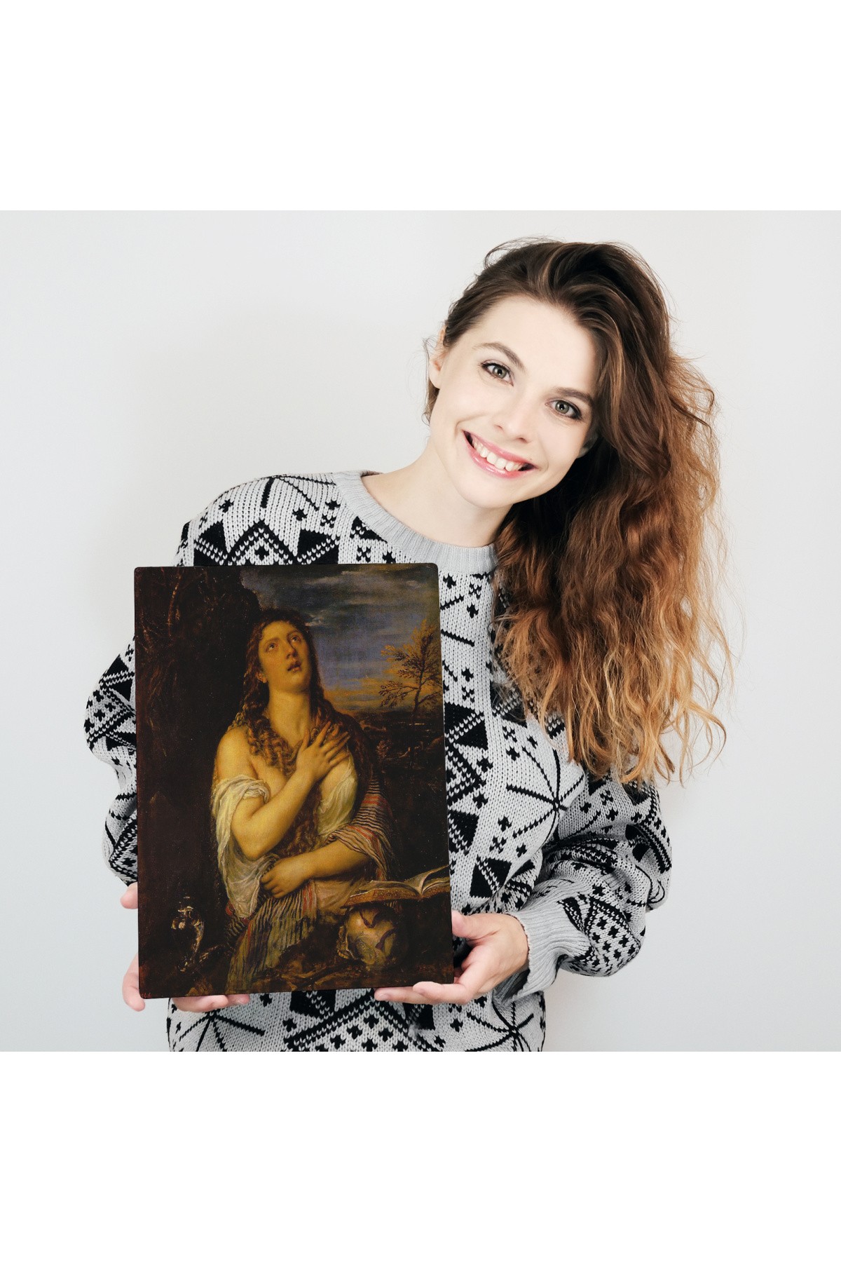 Titian Tiziano Vecellio'un 'Tövbe Eden Magdalene' Eseri Kanvas Tablo