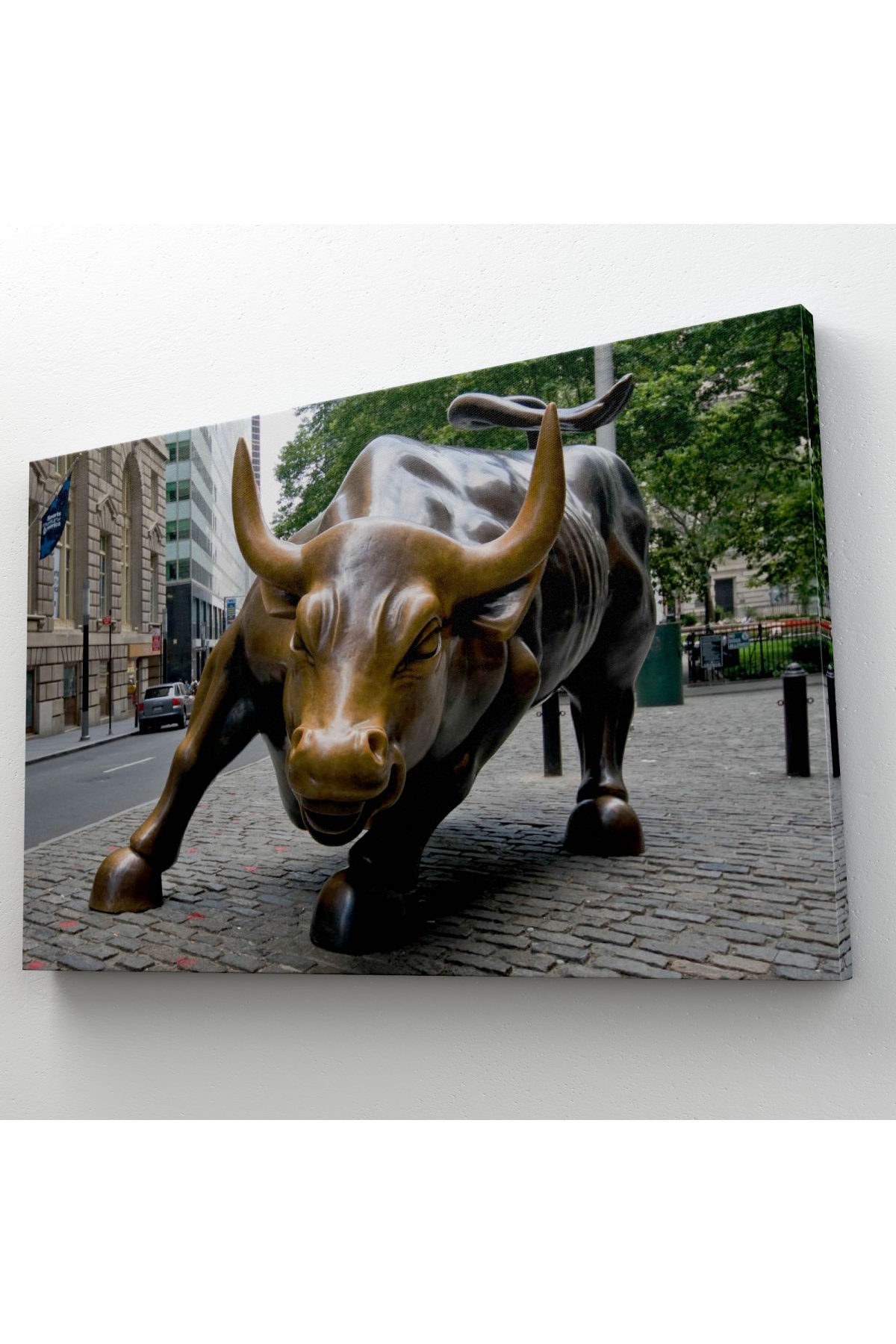 New York Boğa Heykeli Kanvas Tablo / Charging Bull  ( TEK PARÇA )