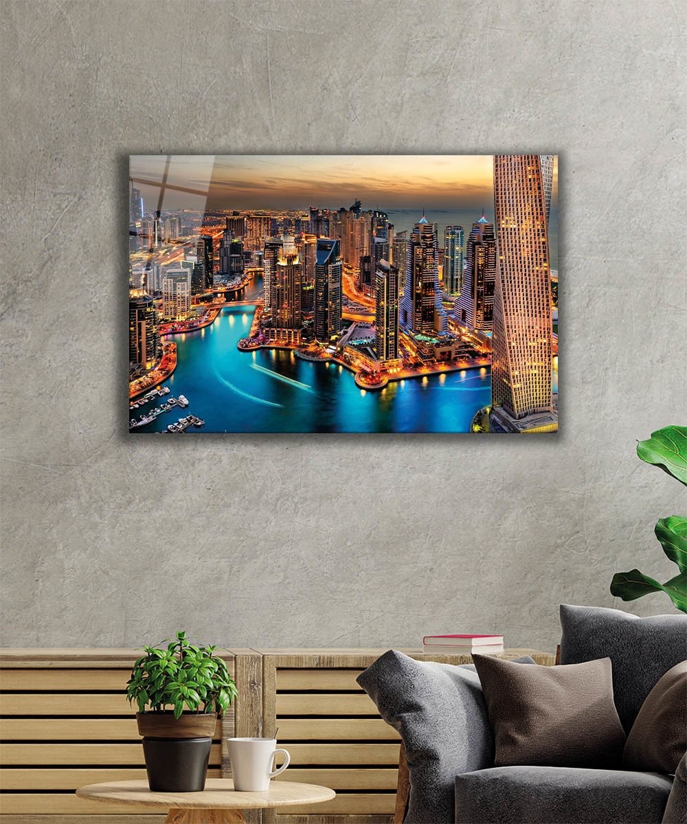 Işıklı Şehir Cam Tablo 4mm Dayanıklı Temperli Cam,