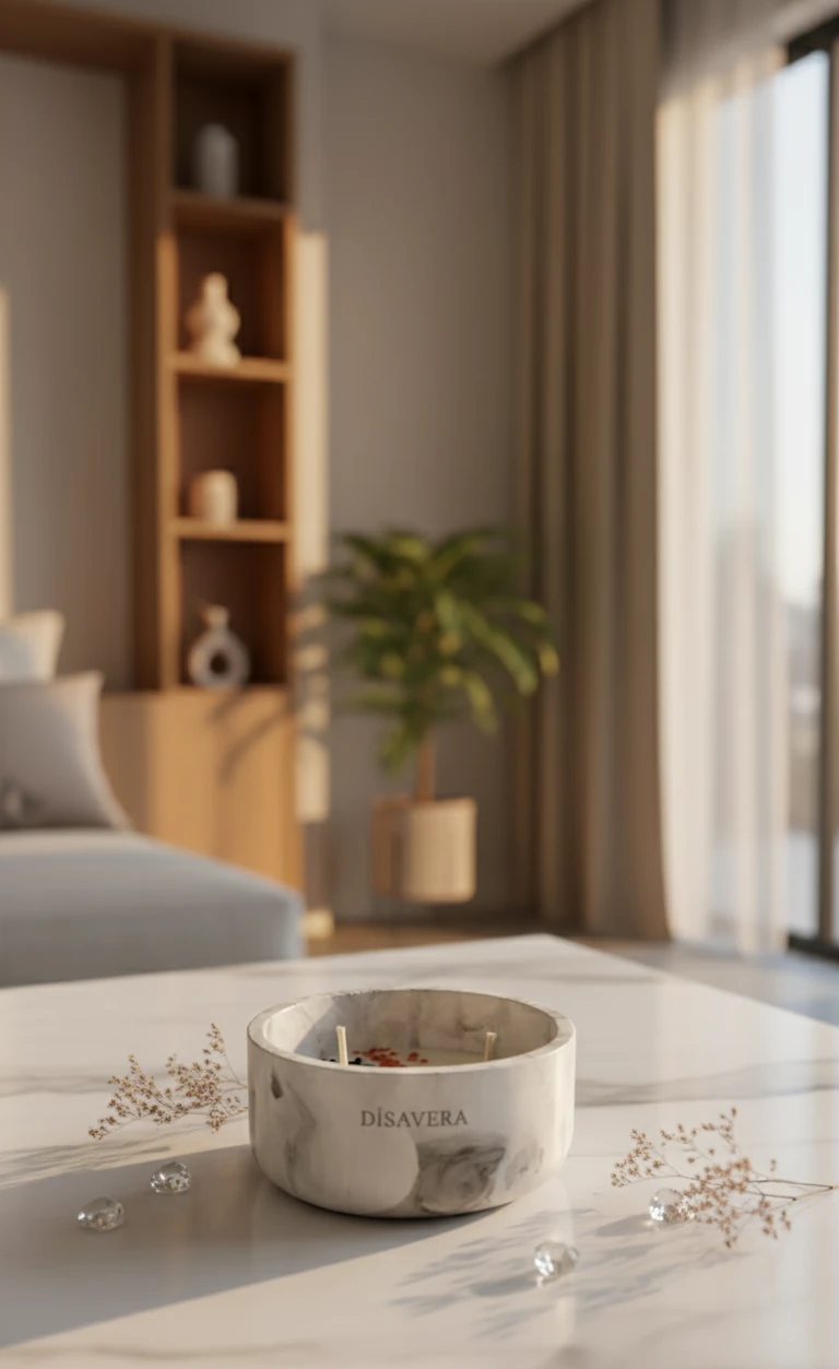 Dekoratif Yağmur Ormanları Kokulu Beton Mum