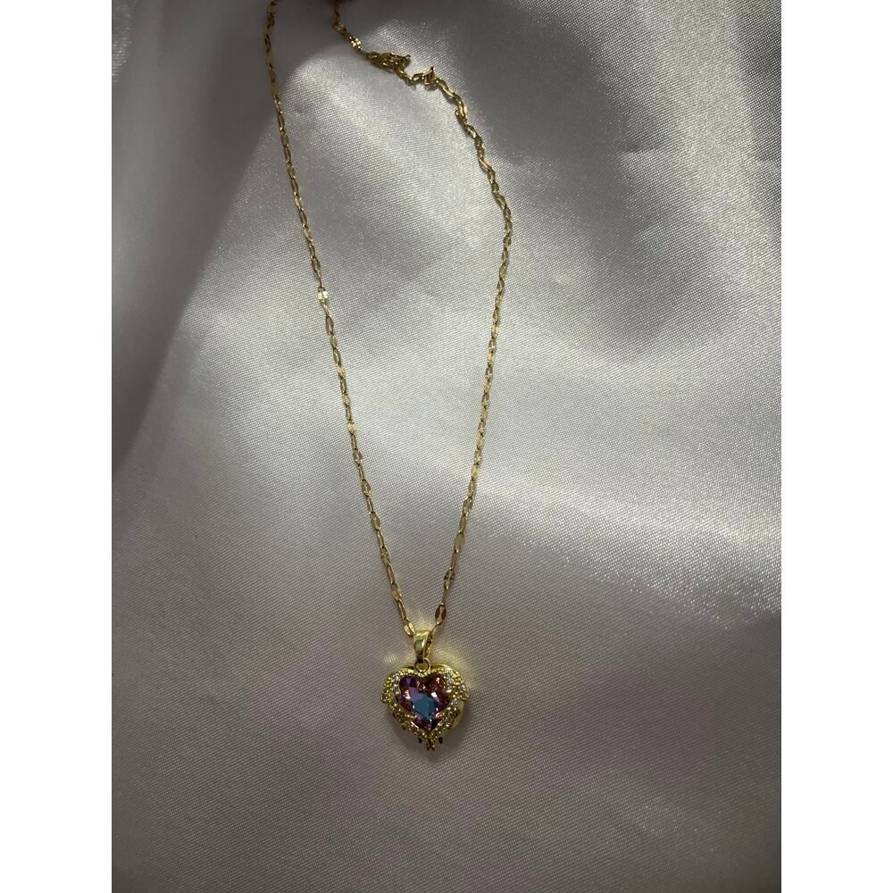 Gold mor kalpli kolye