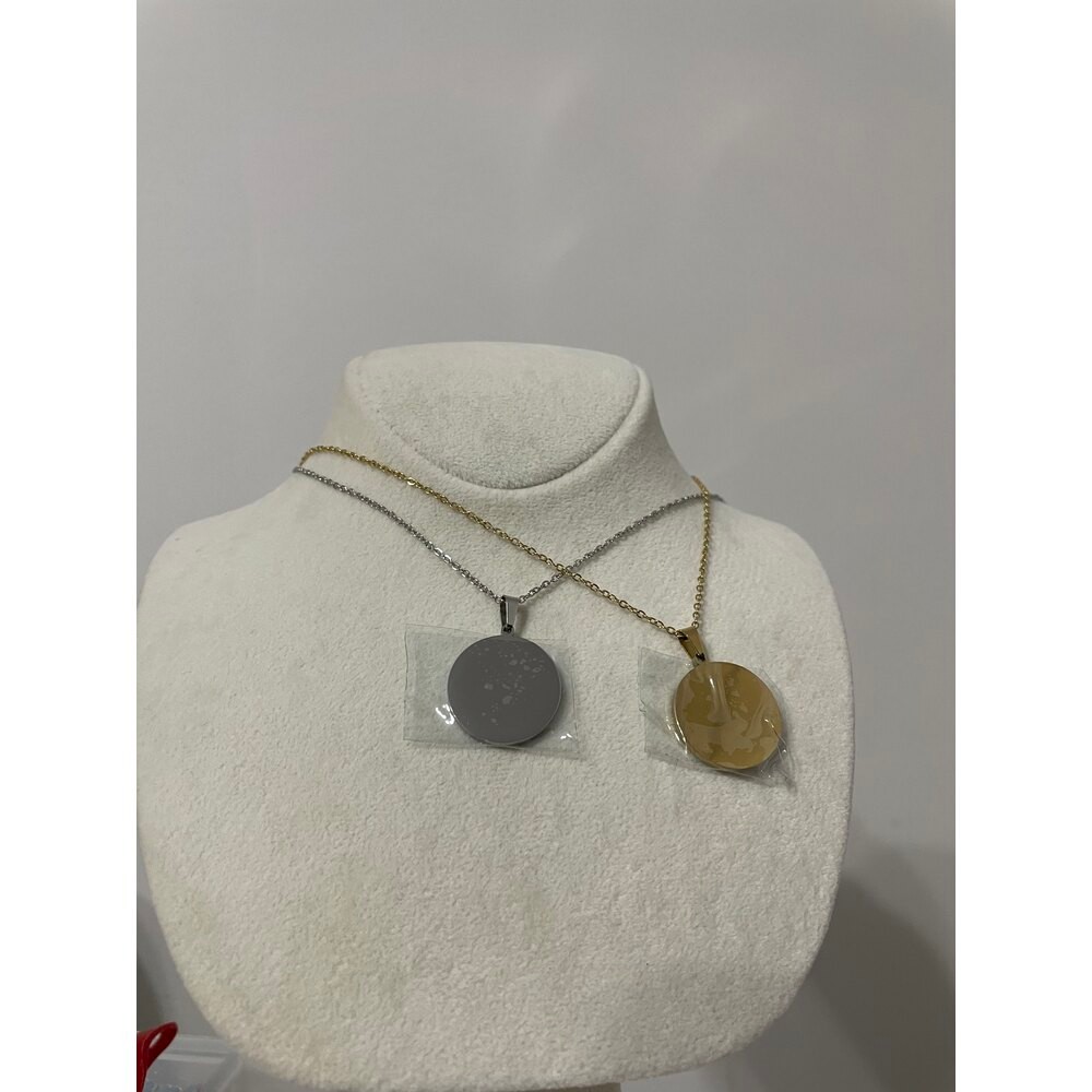 Silüet çizim kolye silver