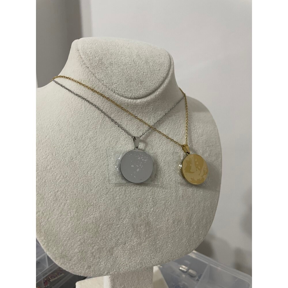 Silüet çizim kolye silver