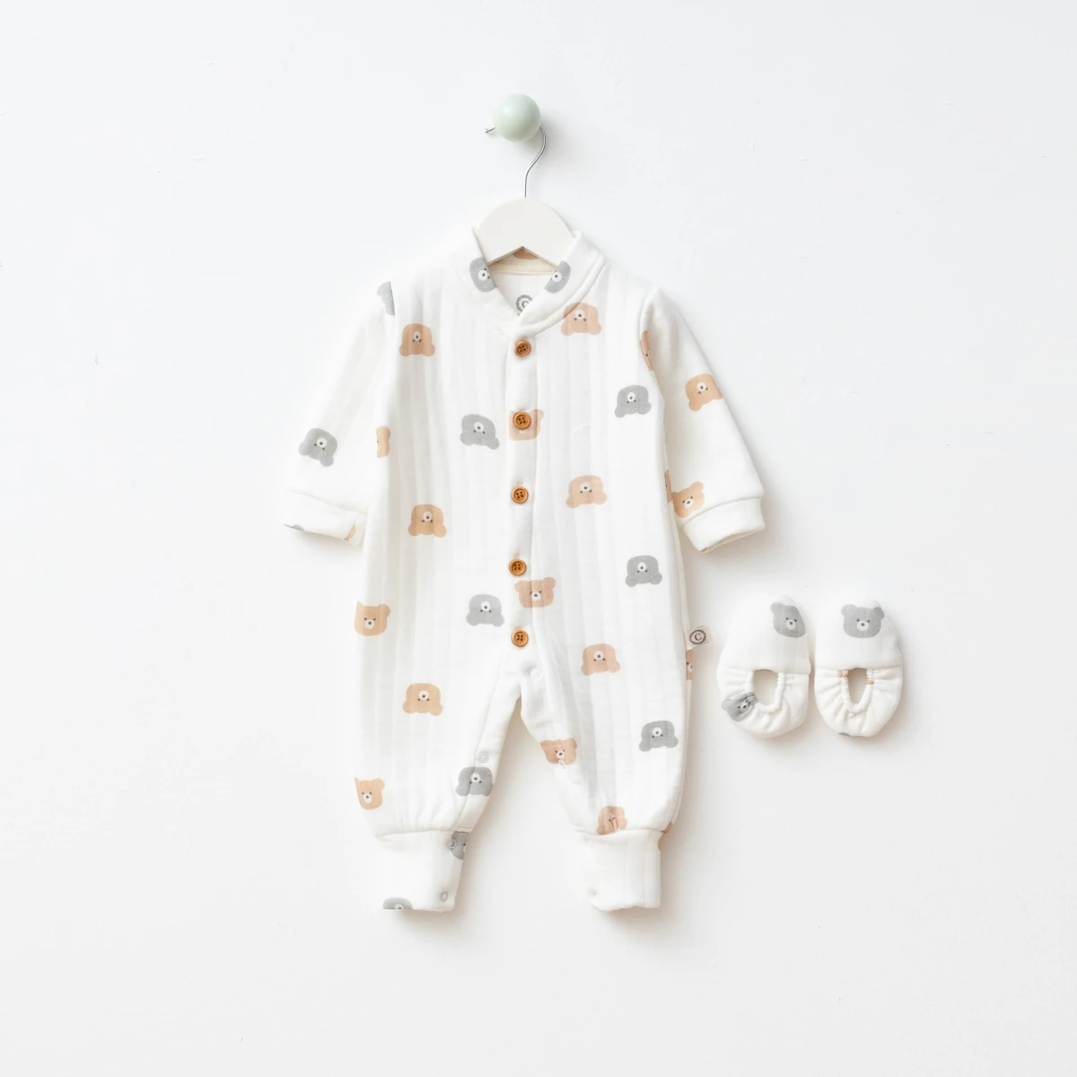 Bebek Unisex Kapitone Patikli Tulum – 3-6-9 Ay | Kışlık Bebek Tulum