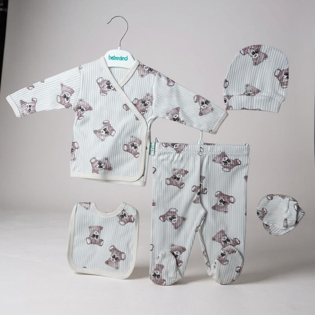 BEBEDİNO-HASTANE ÇIKIŞ-5 PARÇALI %100 PAMUK SET