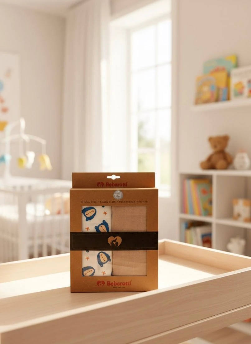 BEBEROTTİ UNISEX 75*90 CM MÜSLİN 2Lİ BATTANİYE