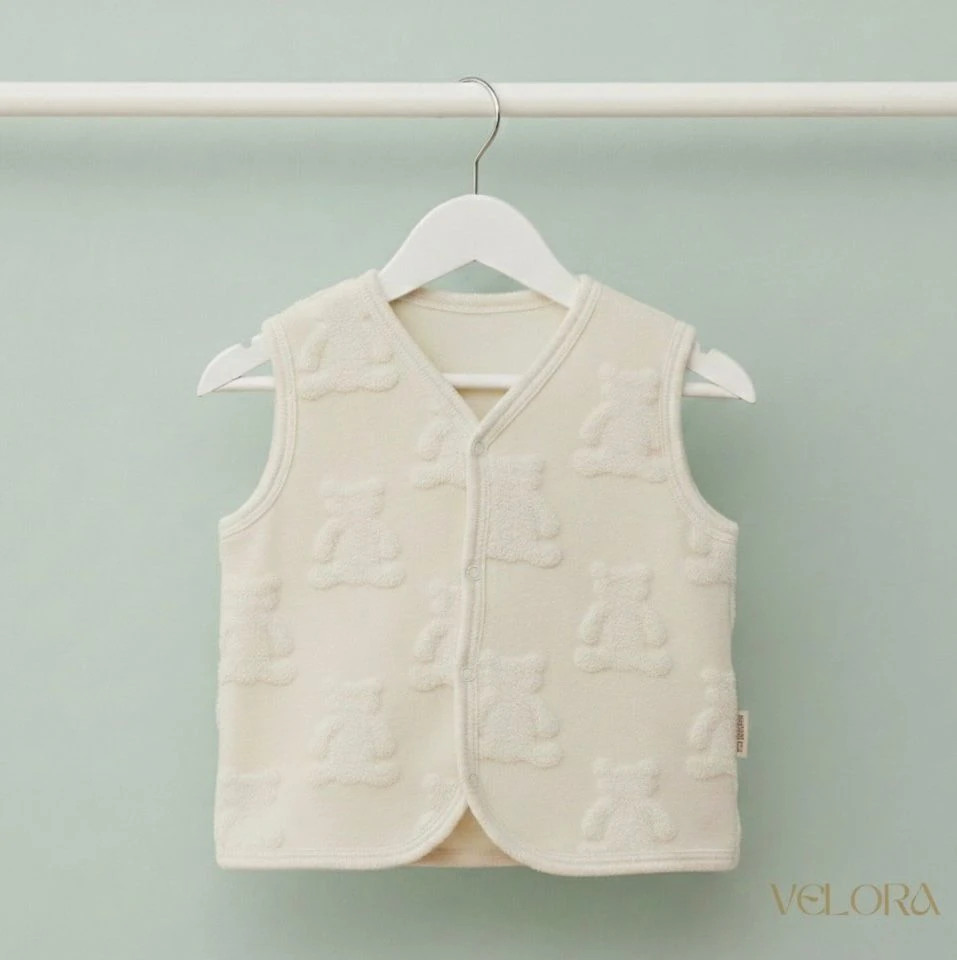 Bebek Yeleği Unisex 3-6-9-12 Ay | Mevsimlik Bebek Yelek Ayıcık Desen