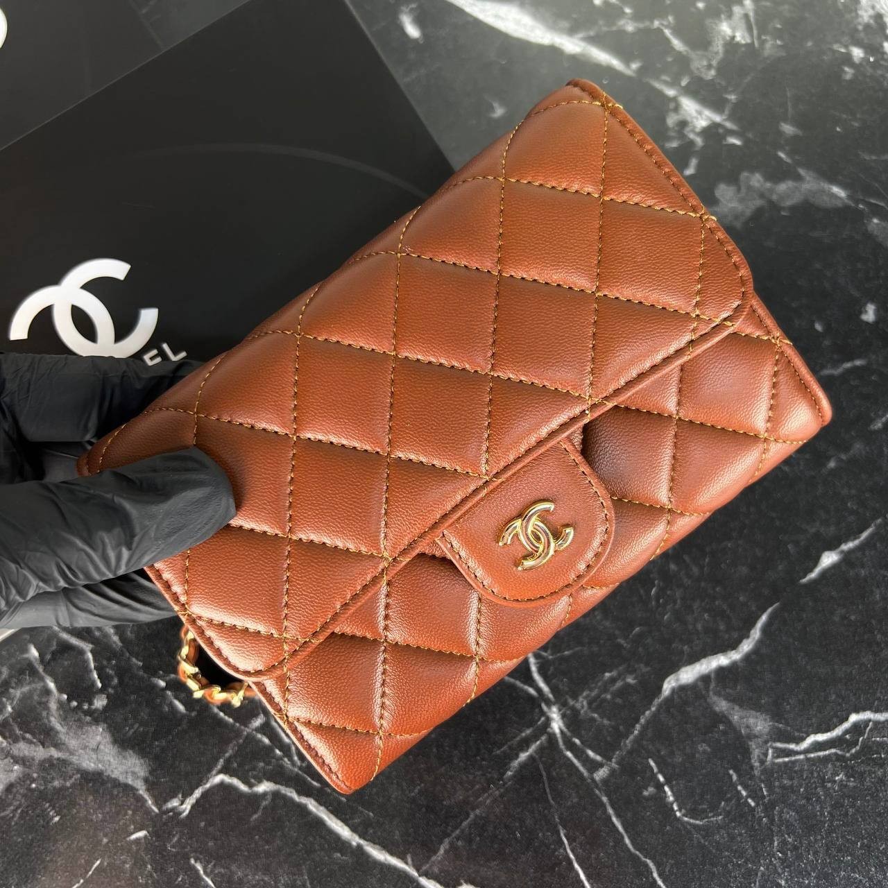 Highest Quality  Coco Woc Chain Clutch Small Genuine Leather Shoulder&Crossbody Bags