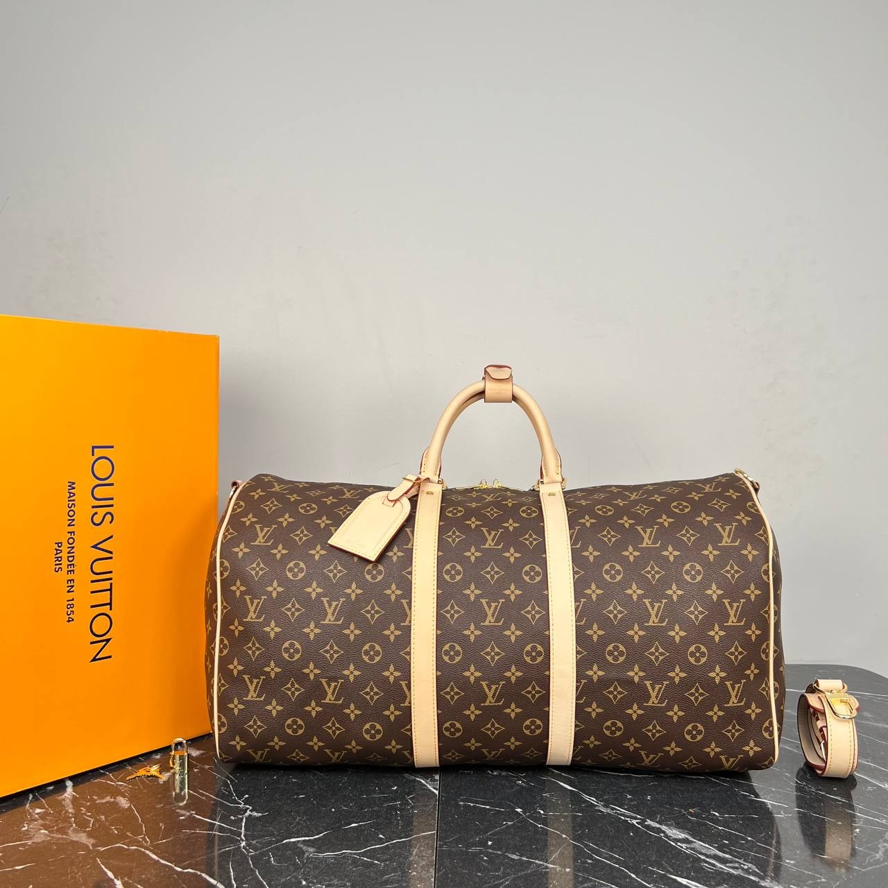 Highest Quality  Keepall Bandouliere 55 , Sport Suaitcase , Luxury Bags - Brown Monogram