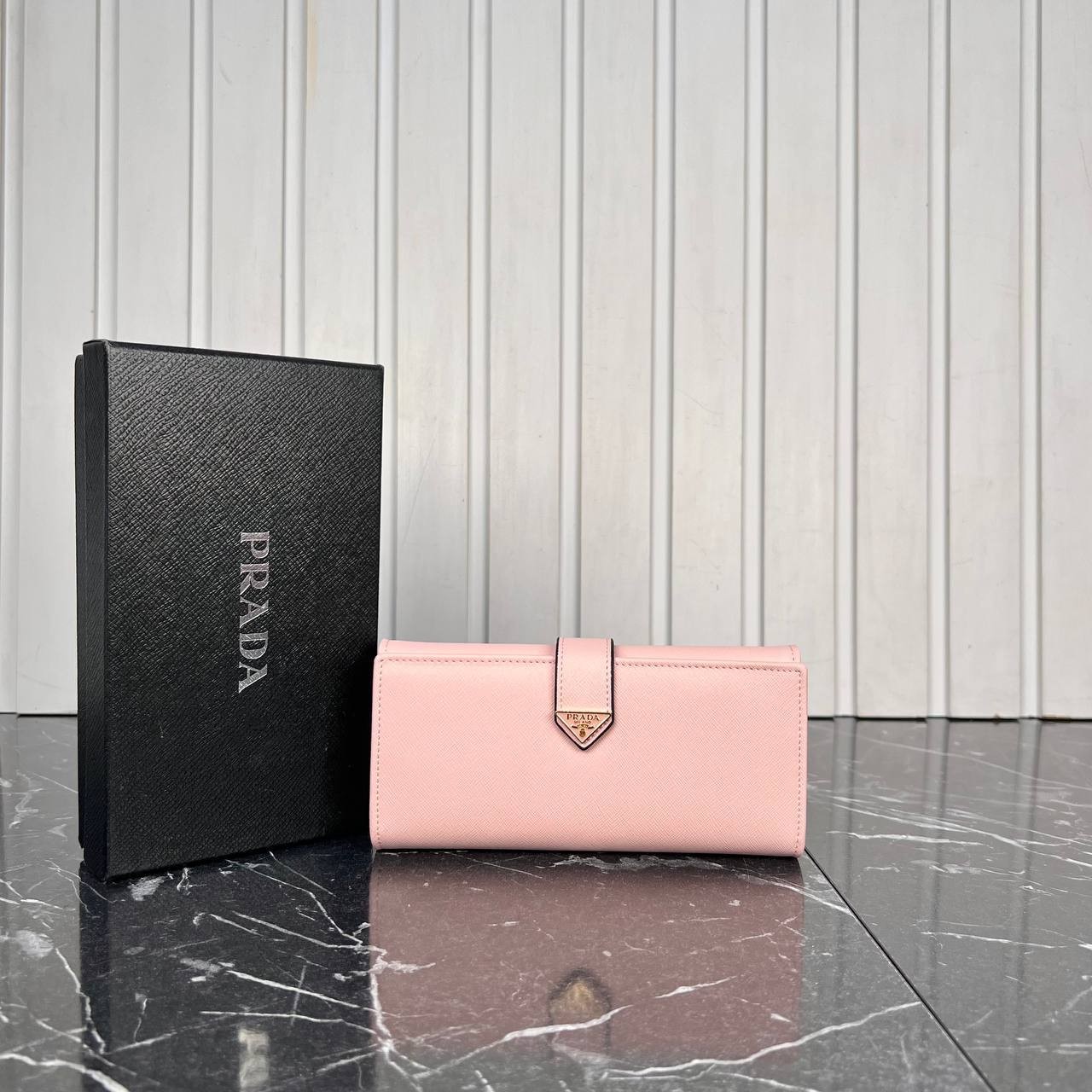 Saffiano Flap Wallet , Leather Fashion Wallets - Pink