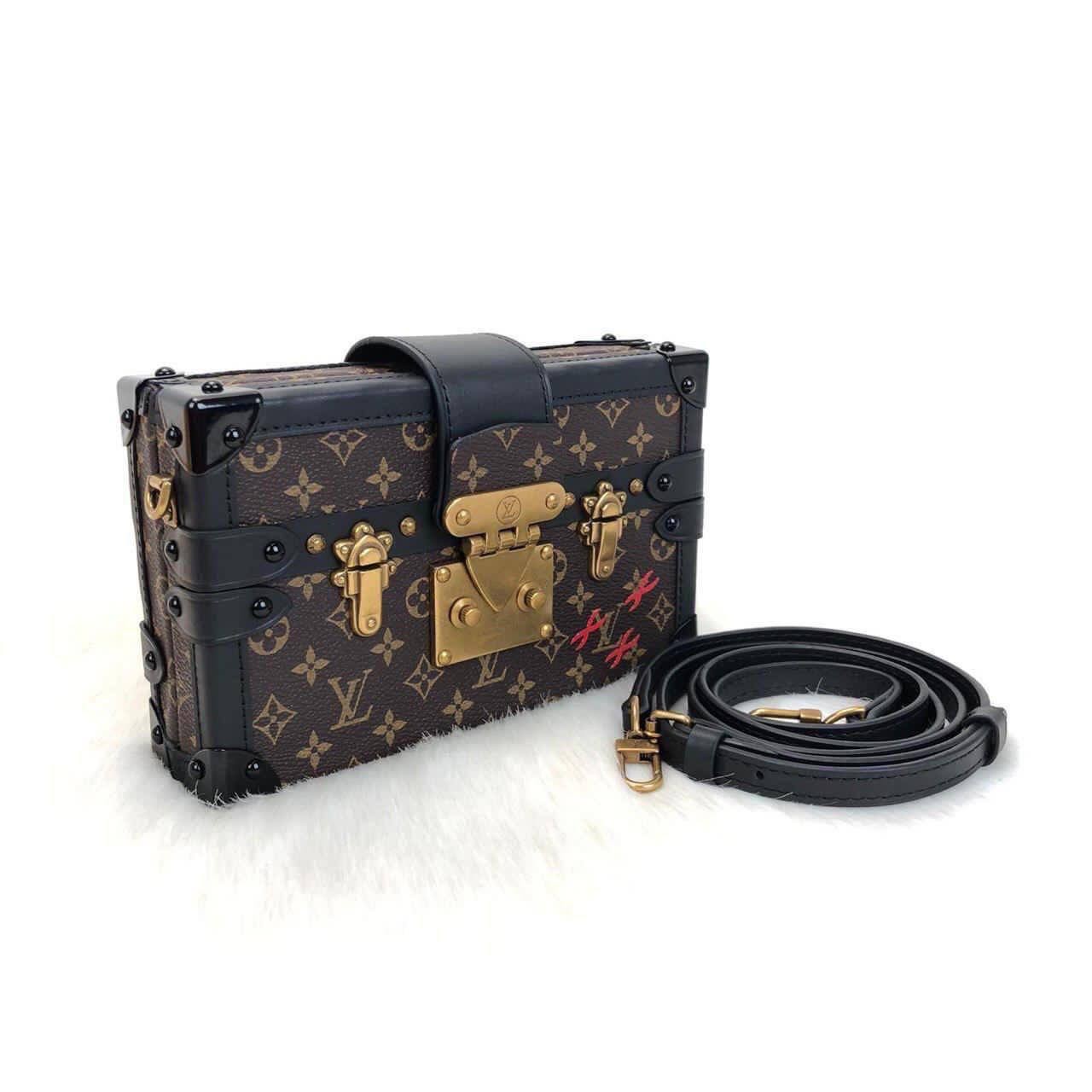 Highest Quality Petite Malle Leather Bag, Fashion Vintage Model Bag