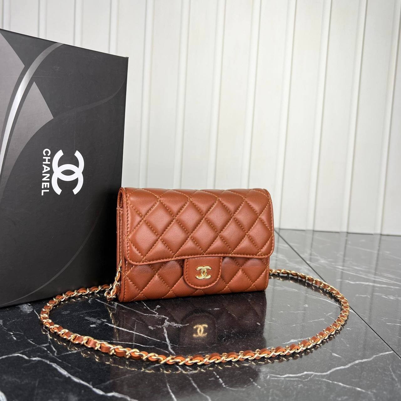 Highest Quality  Coco Woc Chain Clutch Small Genuine Leather Shoulder&Crossbody Bags
