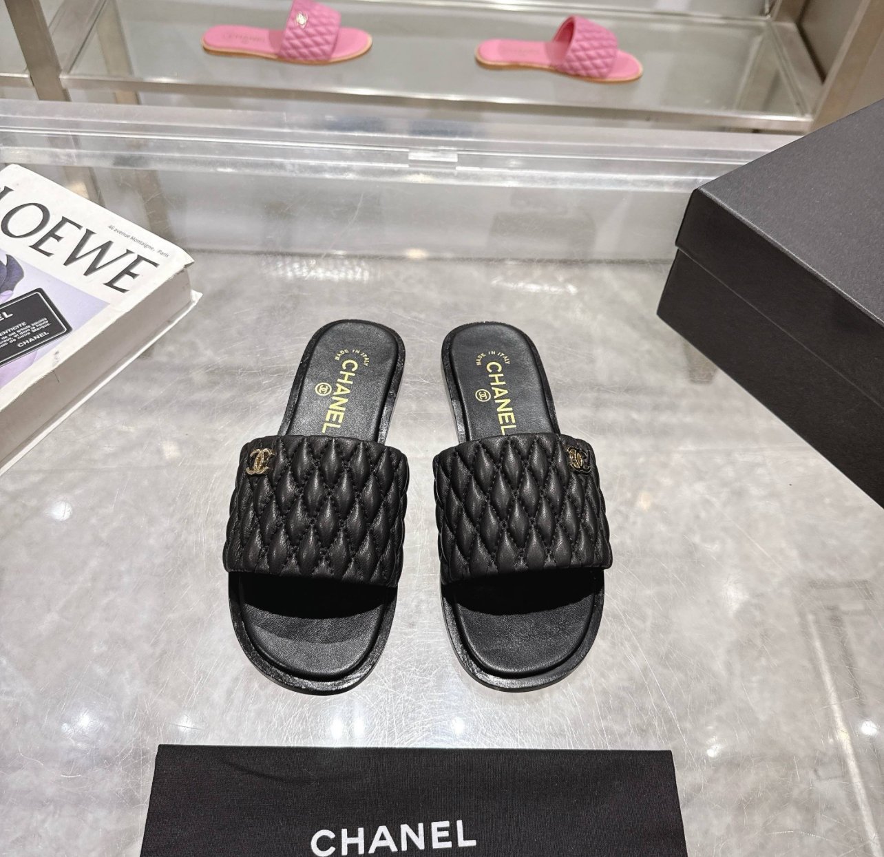 A+++ Quality Luxury Designer Leather Sandals - Black