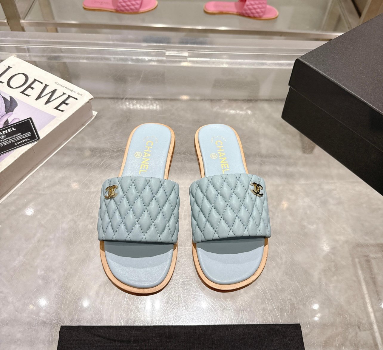 A+++ Quality Luxury Designer Leather Sandals - Blue