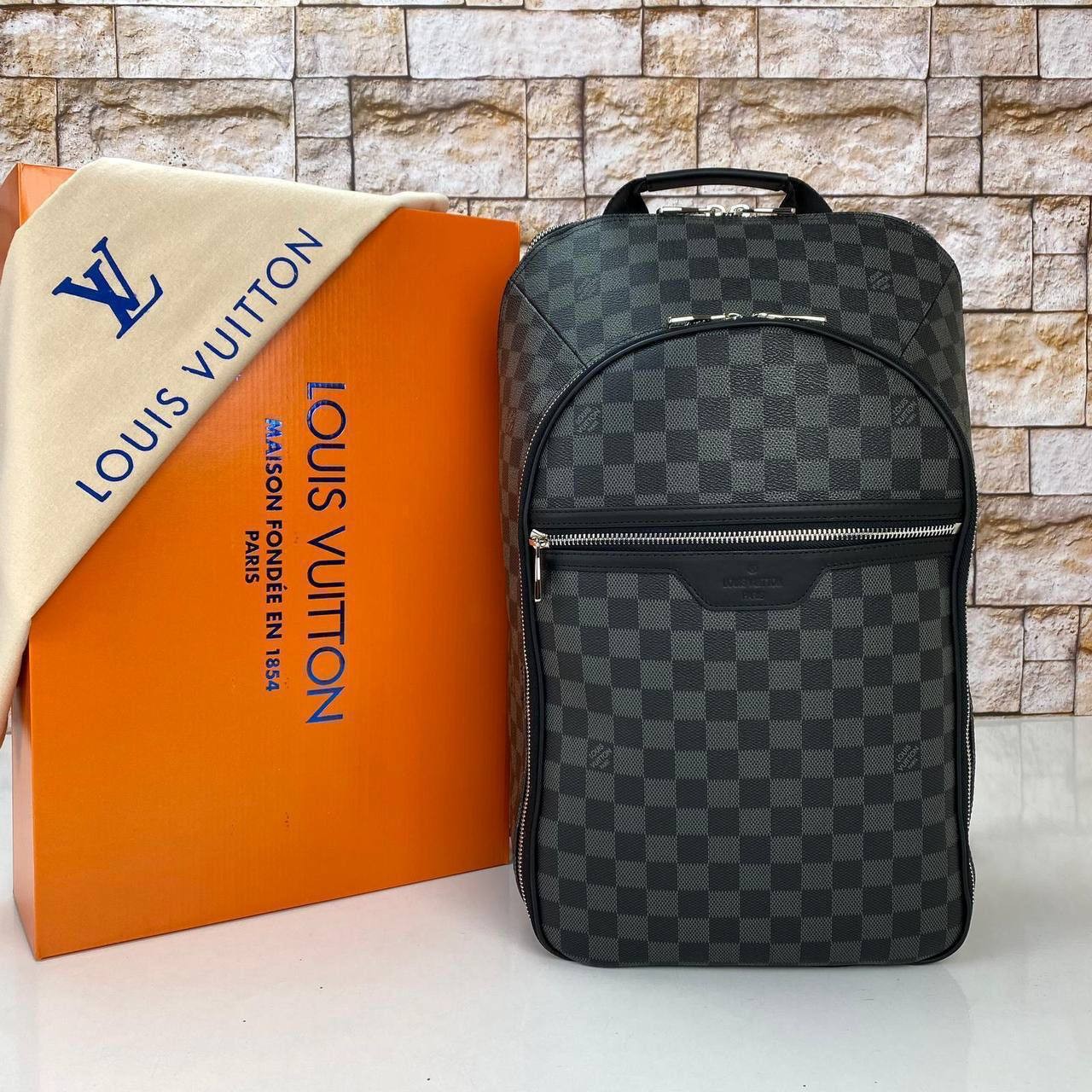 Highest Quality  Michael NV2 Backpack Damier Canvas Leather Backpack, Luxury Backpacks - Black Damier