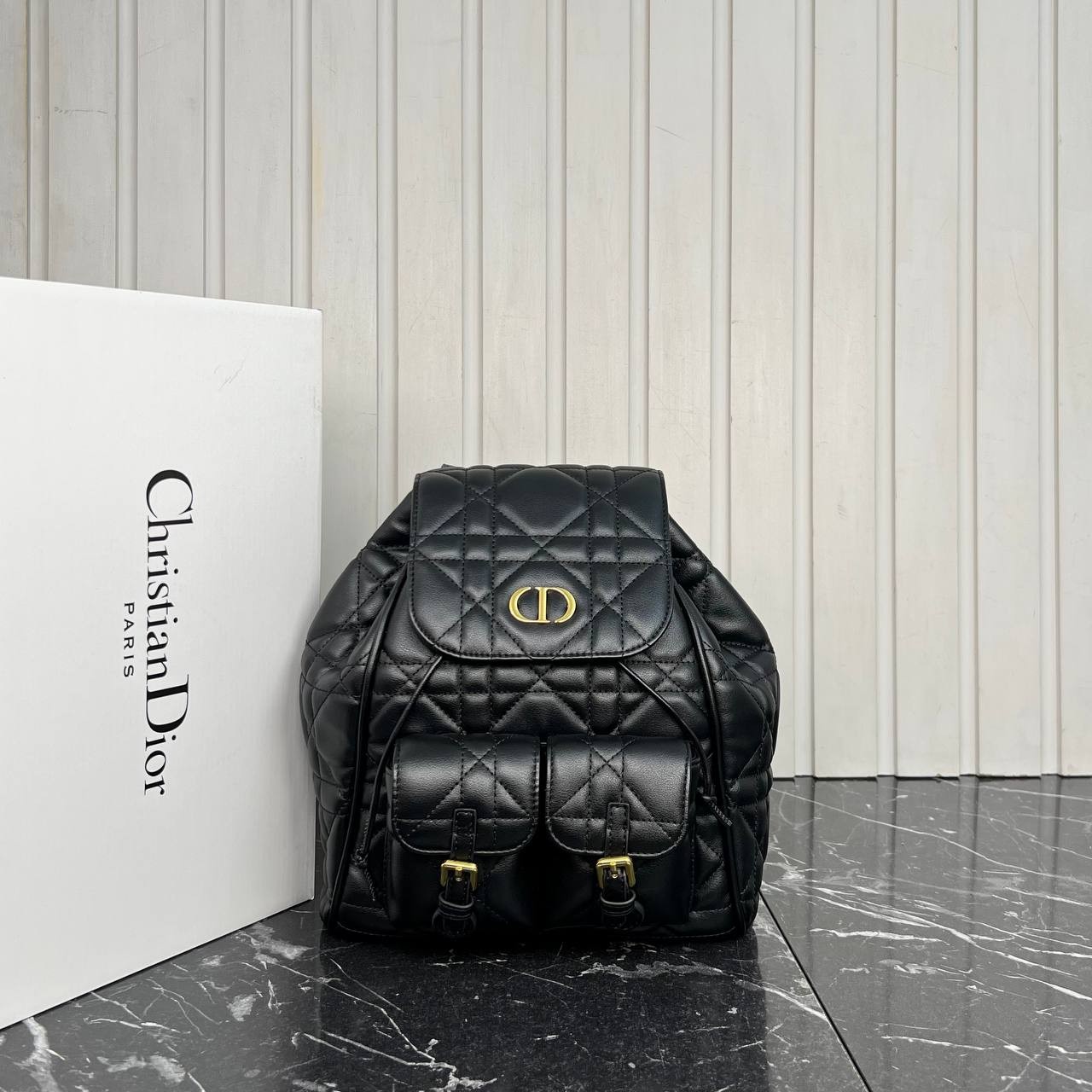 Caro Backpack Medium , Leather Backpacks , Highest Quality Luxury Bag - Black