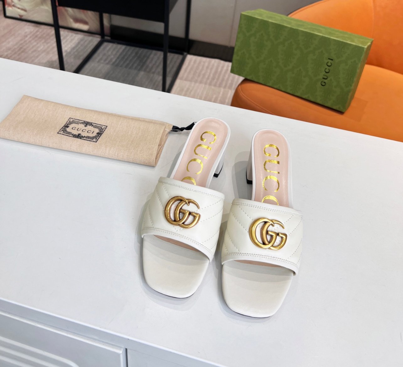 A+++ Quality Luxury Designer Heeled Leather Sandals 