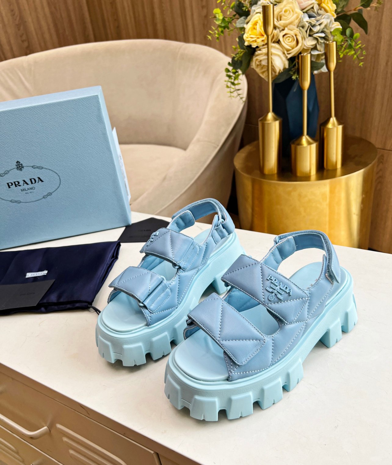 A+++ Quality Luxury Designer Sandals  - Blue