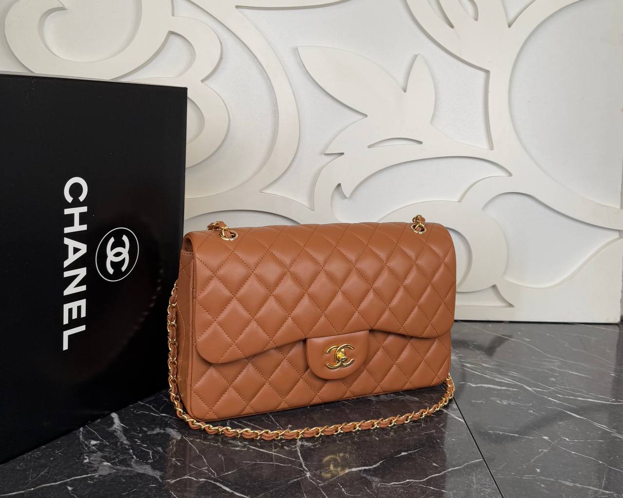 3.55 Jumbo Classic Leather Bag, A++Quality Luxury Shoulder Bag