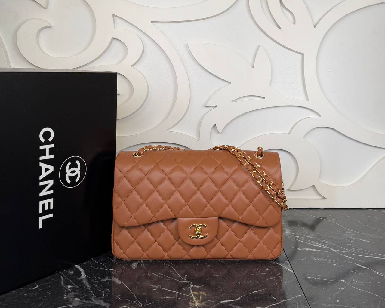 3.55 Jumbo Classic Leather Bag, A++Quality Luxury Shoulder Bag