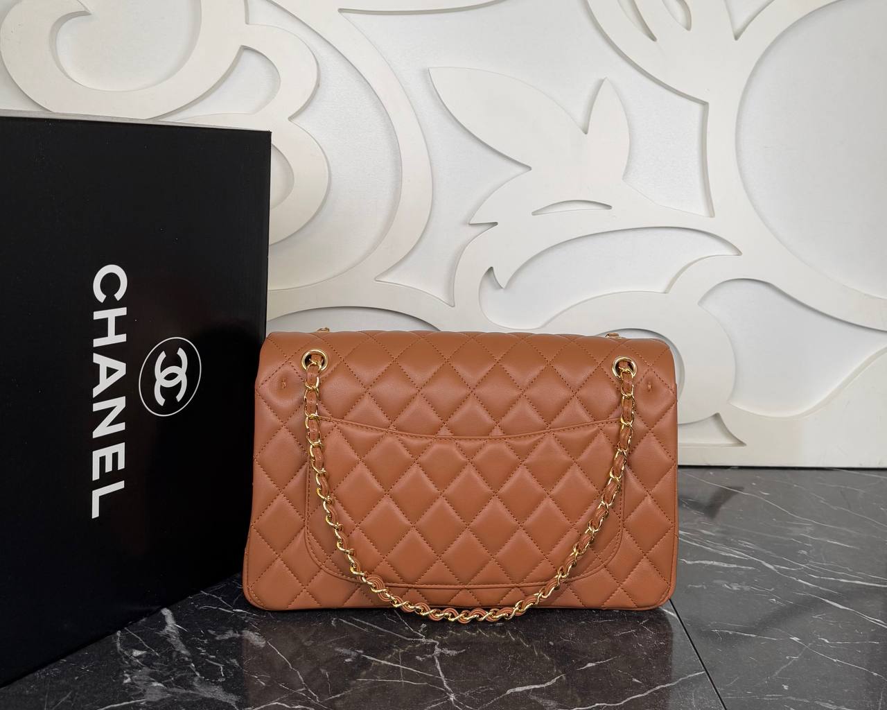 3.55 Jumbo Classic Leather Bag, A++Quality Luxury Shoulder Bag