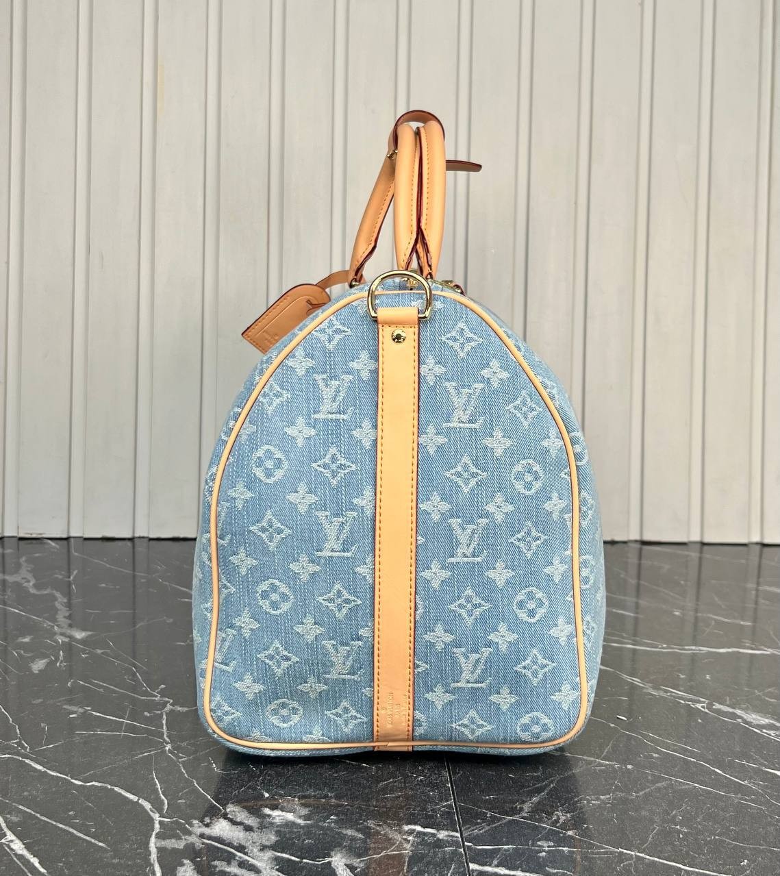 Luxury Keepall Bandouliere Denim 50 Sports Bag