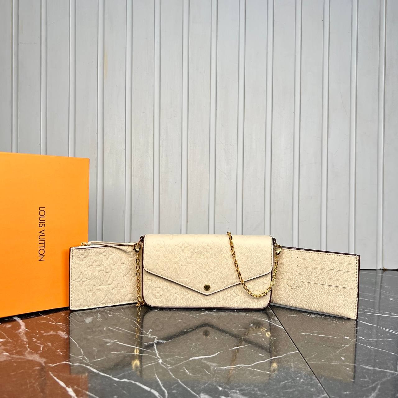 Felicie Pochette Leather Bags, Highest Quality Luxury Bag - Beige