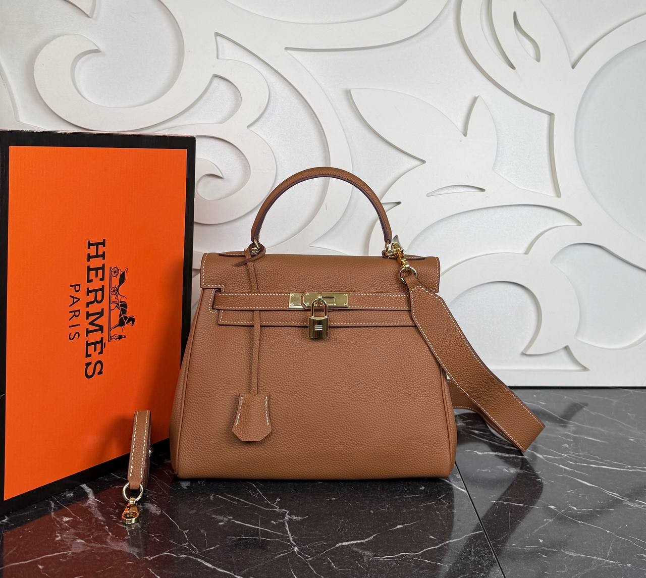 Kelly Bag 28 cm Genuine Leather Bags, Luxury Fashion Bags - Brown