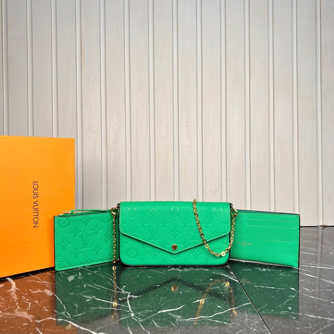 Felicie Pochette Leather Bags, Highest Quality Luxury Bag - Green