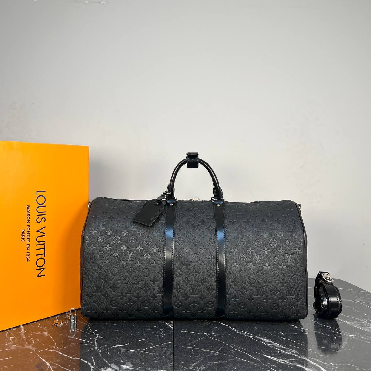 Highest Quality Keepall Bandouliere 55, Luxury Suitcase - Black Monogram