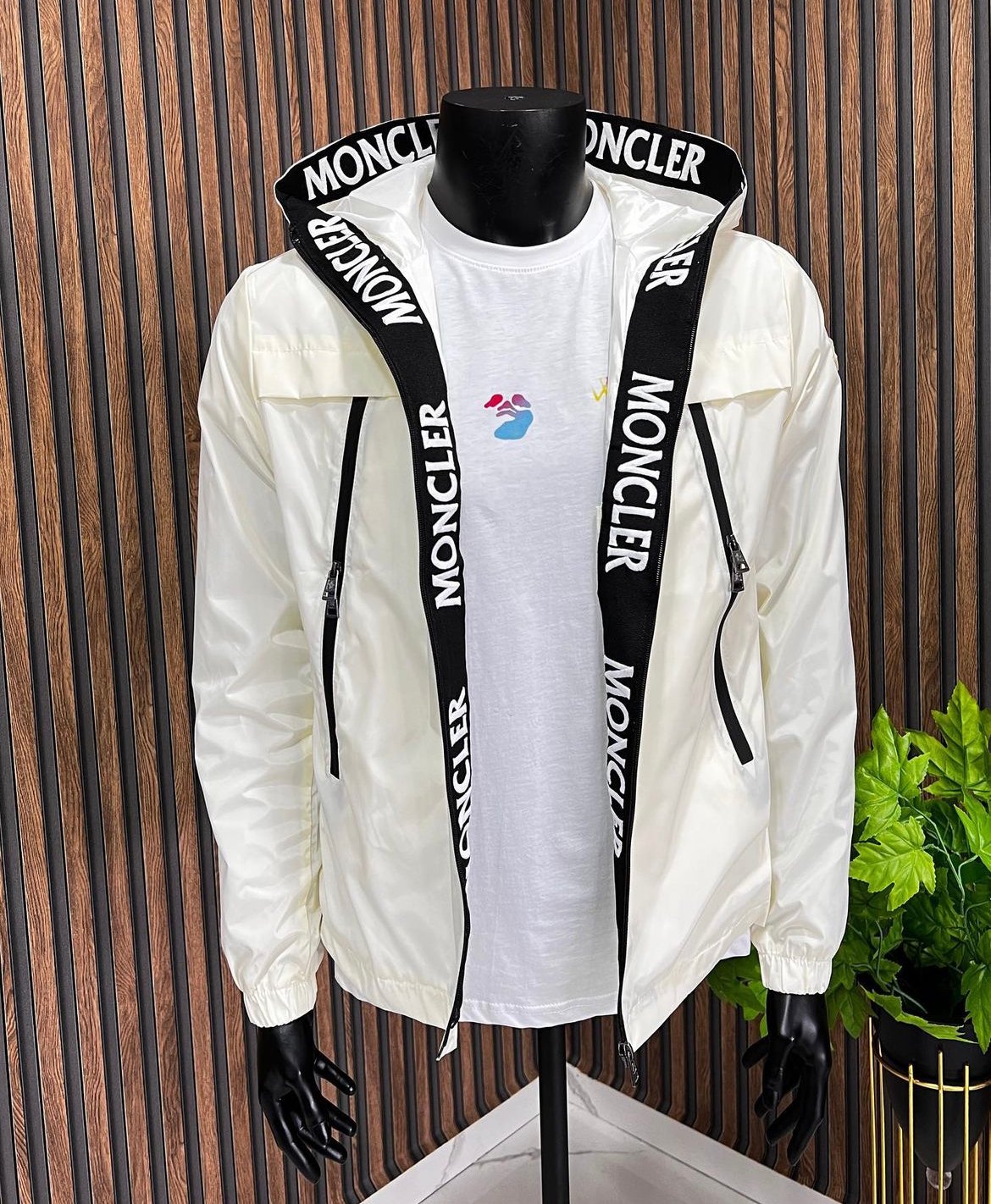 Highest Quality Black Letter Model RainCoat, Waterproof Raincoats, Luxury Coats, Fashion Raincoats - White