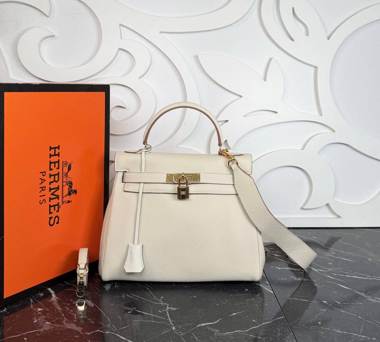 Kelly Bag 28 cm Genuine Leather Bags, Luxury Fashion Bags - Beige