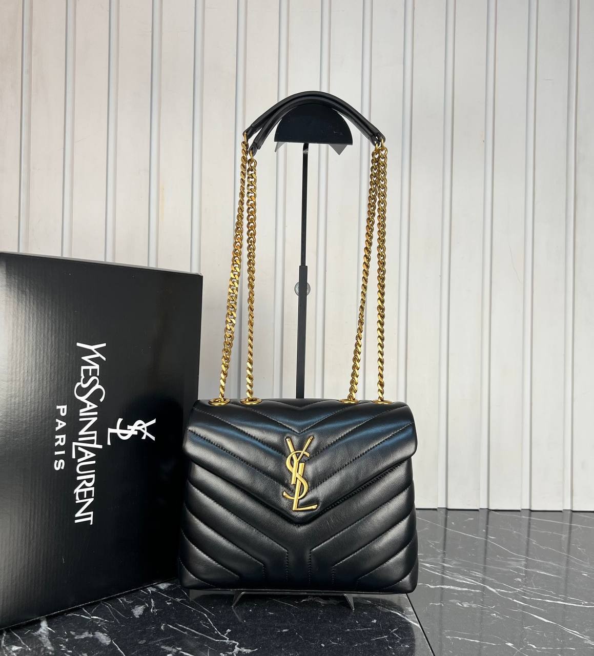 Highest Quality Loulou Bag  , Luxury Fashion Bags - Black-Gold