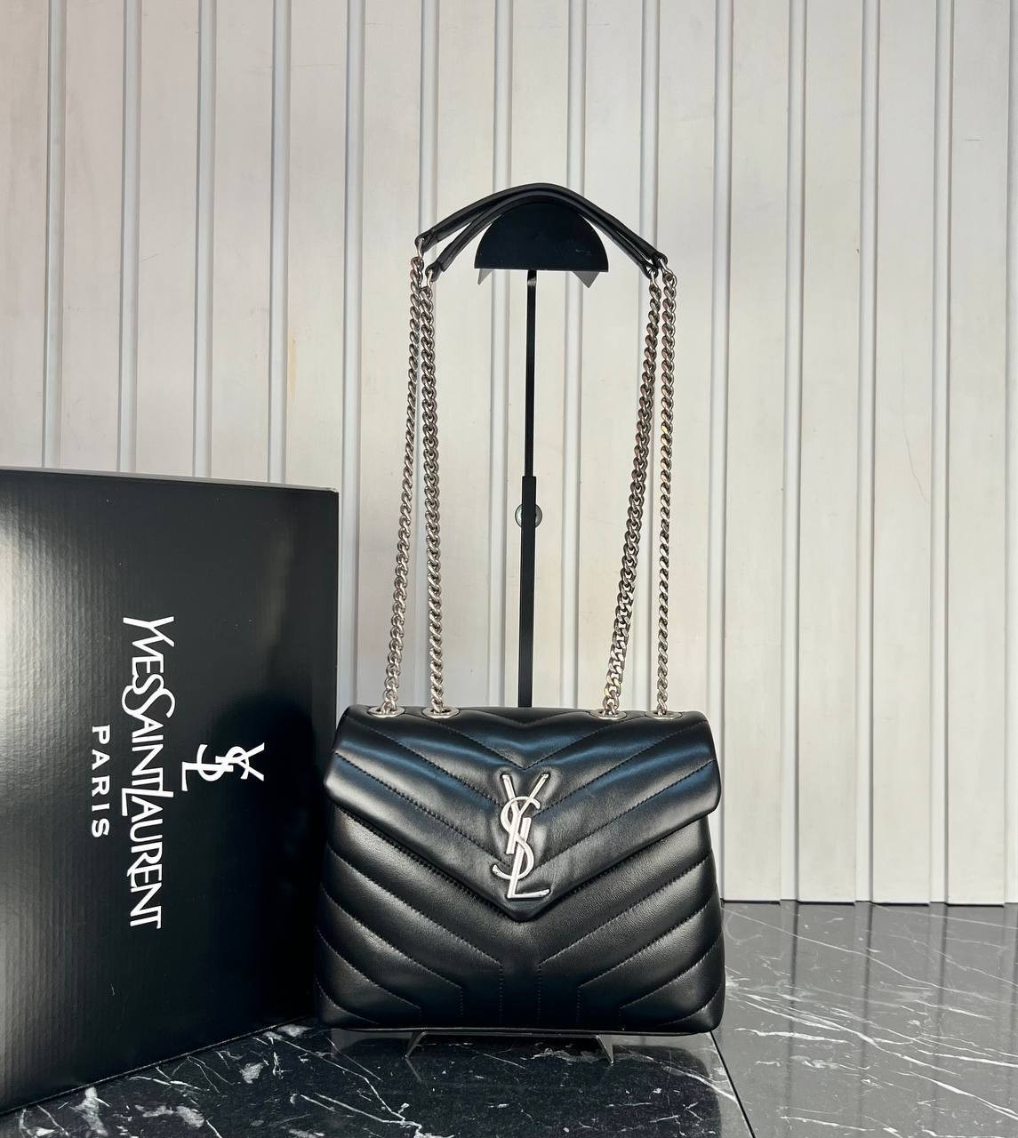 Highest Quality Loulou Bag  , Luxury Fashion Bags - Black-Silver