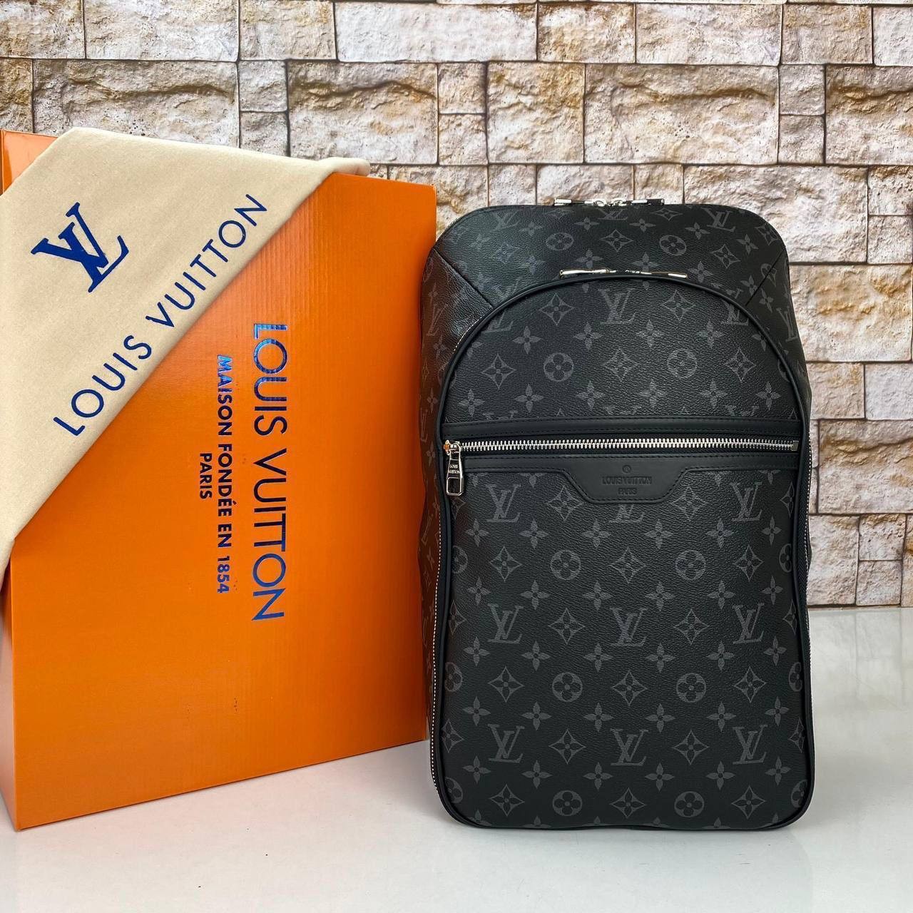 Highest Quality  Michael NV2 Backpack Damier Canvas Leather Backpack, Luxury Backpacks - Black Monogram