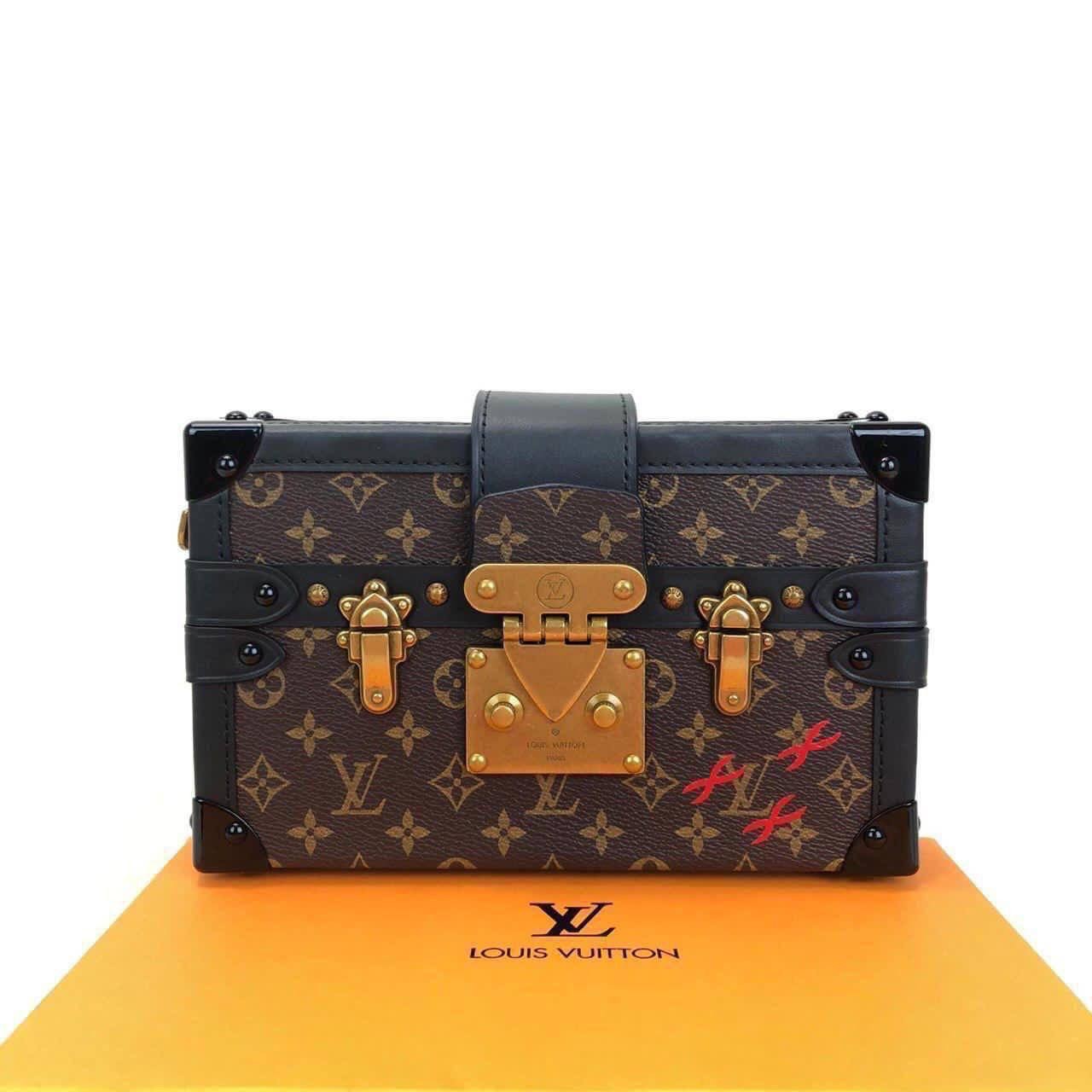Highest Quality Petite Malle Leather Bag, Fashion Vintage Model Bag