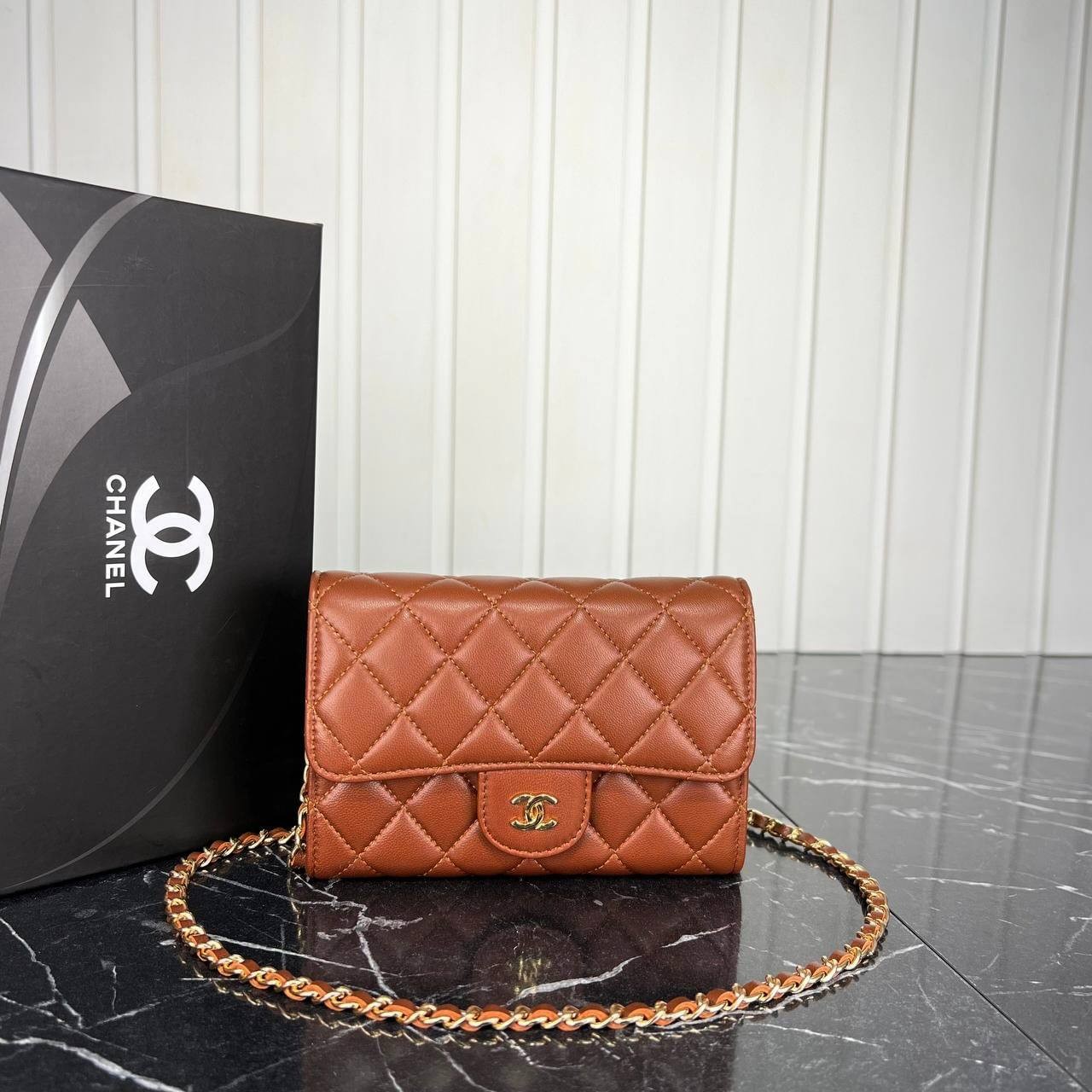 Highest Quality  Coco Woc Chain Clutch Small Genuine Leather Shoulder&Crossbody Bags