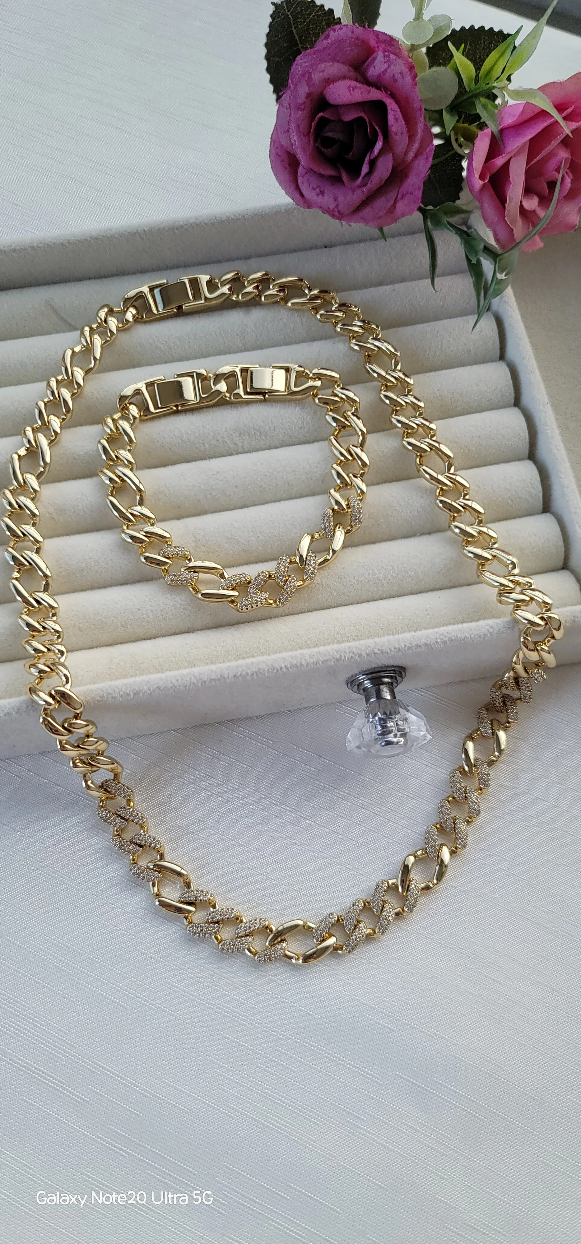 Xuping 14k taşlı gurmet set 