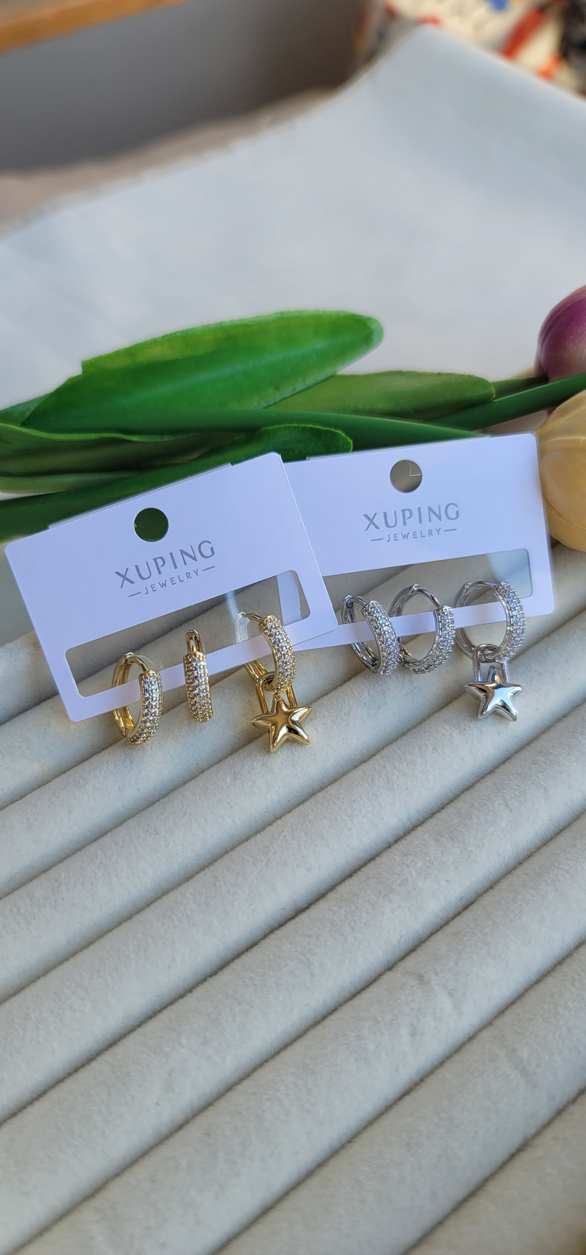 Xuping yıldızlı küpe seti